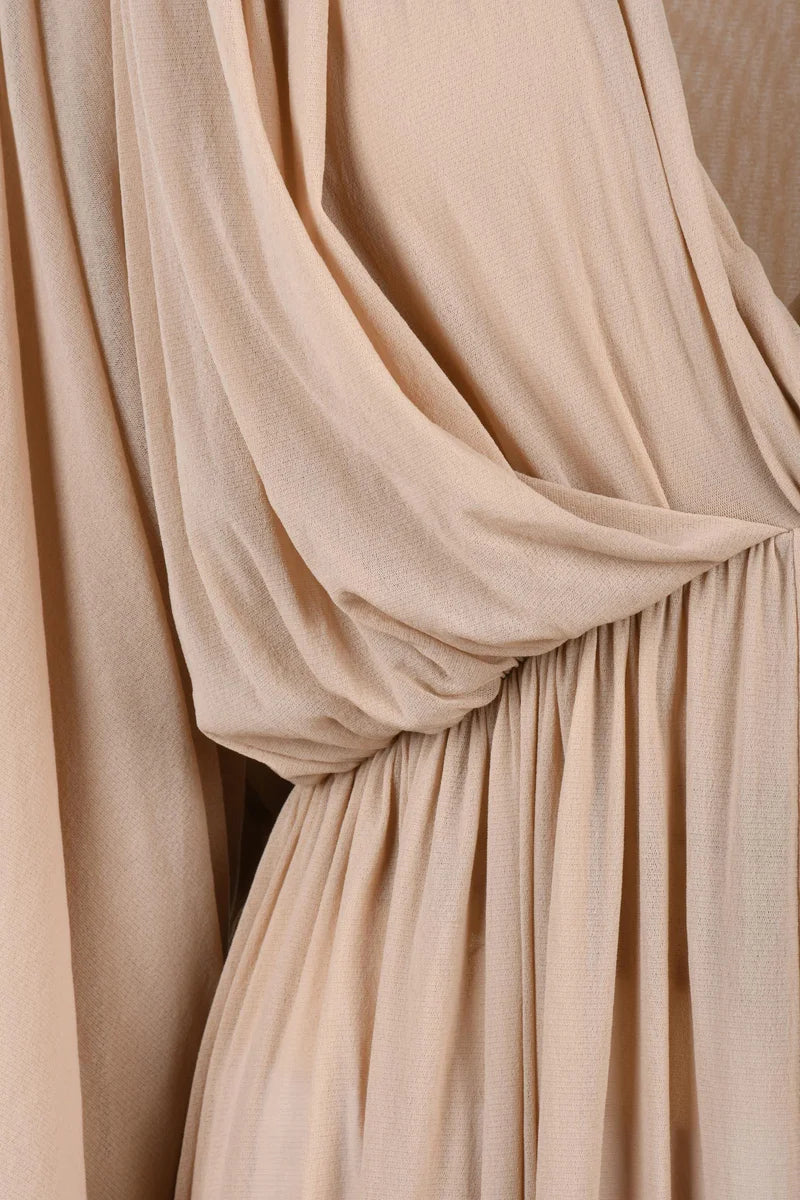 Stretch Tulle Dress - Beige