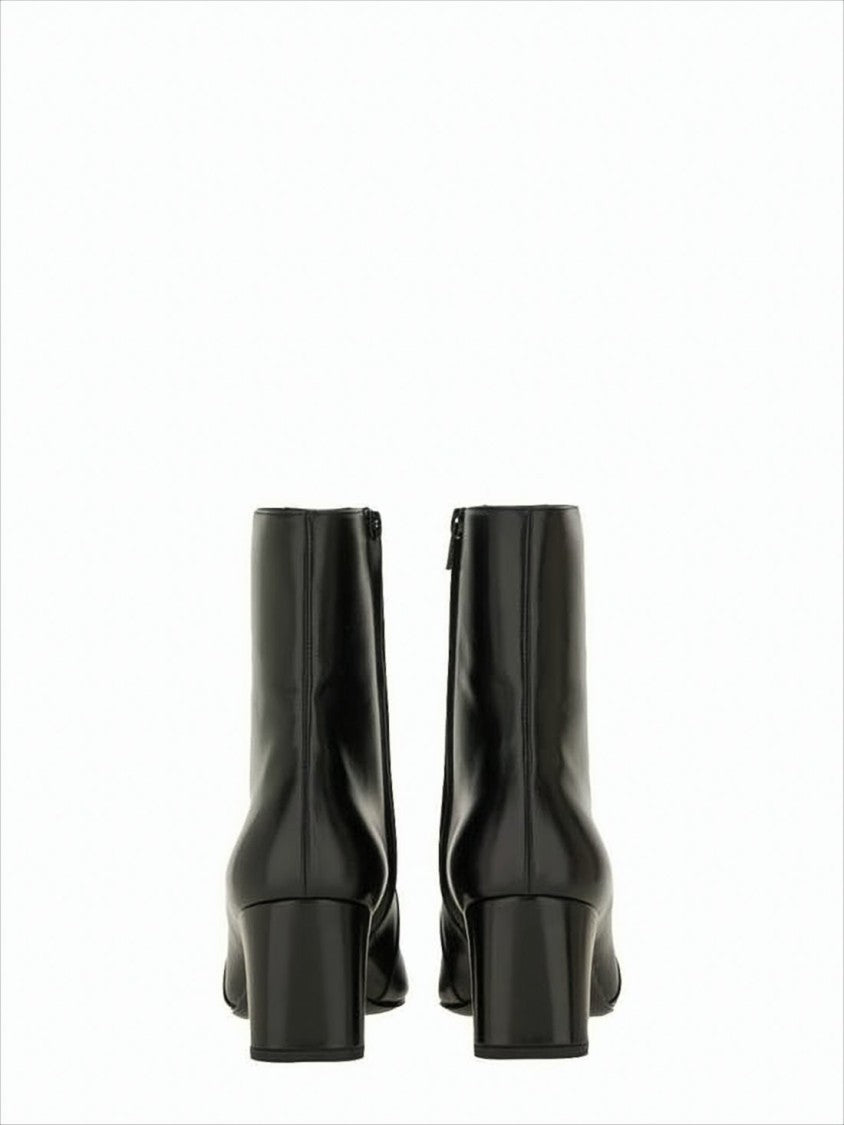 Mid-Height Block Heel Ankle Boots
