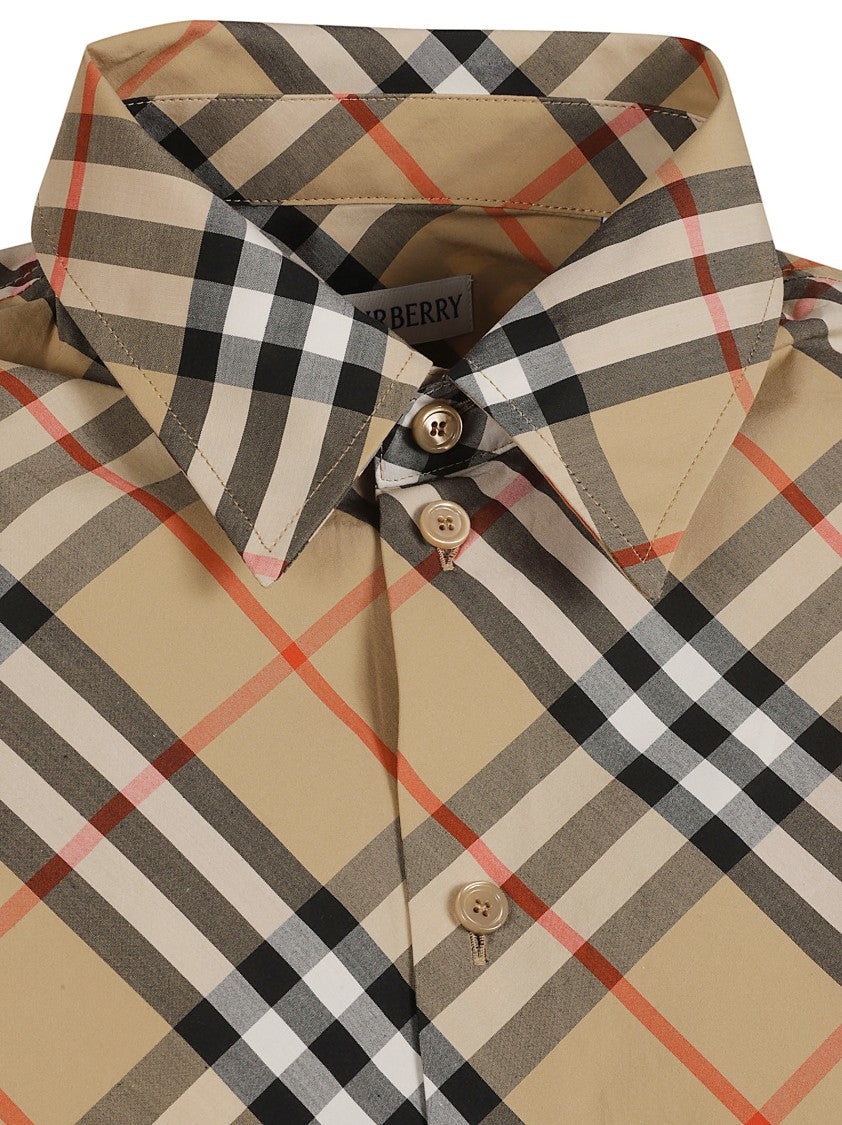 Plaid Cotton Shirt With Structured Collar