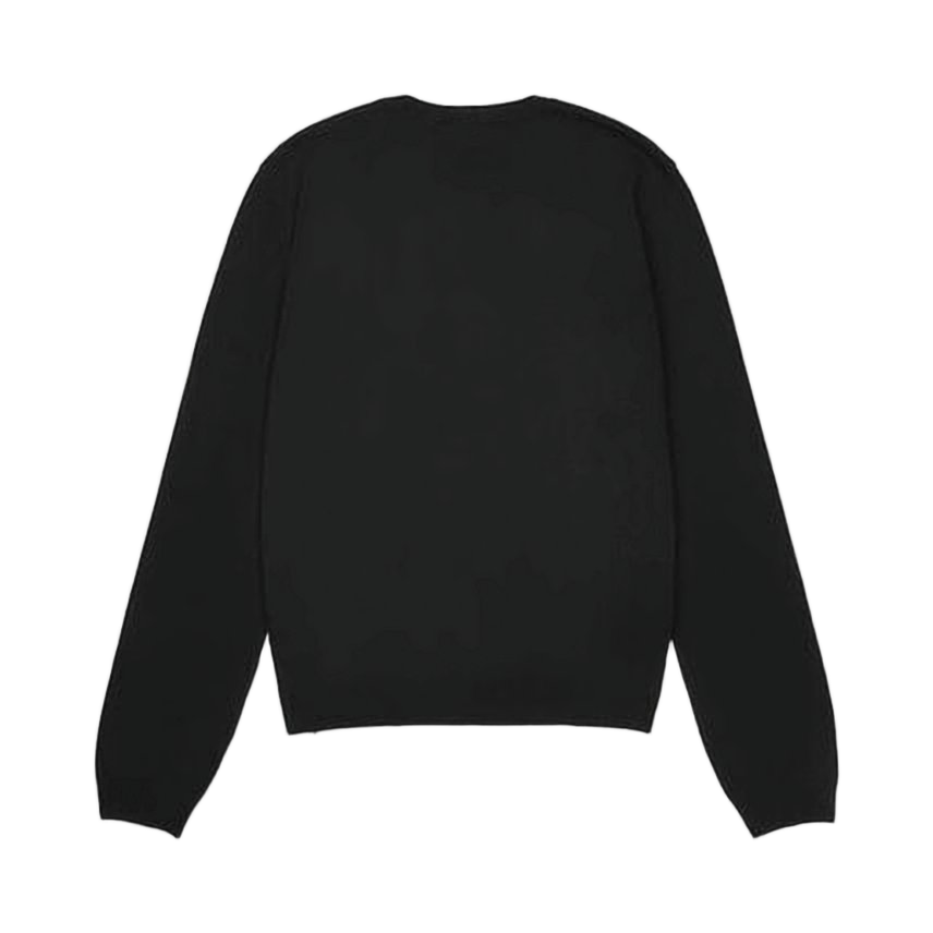 Black Wool Cardigan with Clean Design