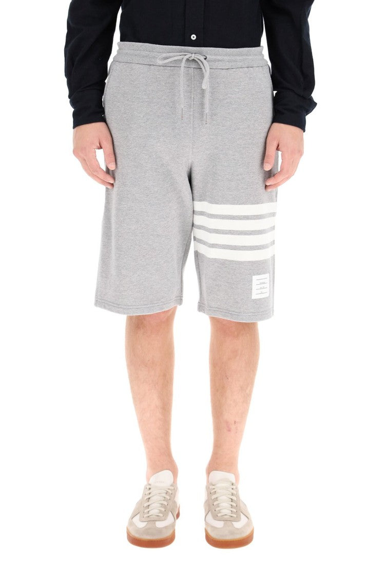Tailored Grey Cotton Shorts With Practical Pockets