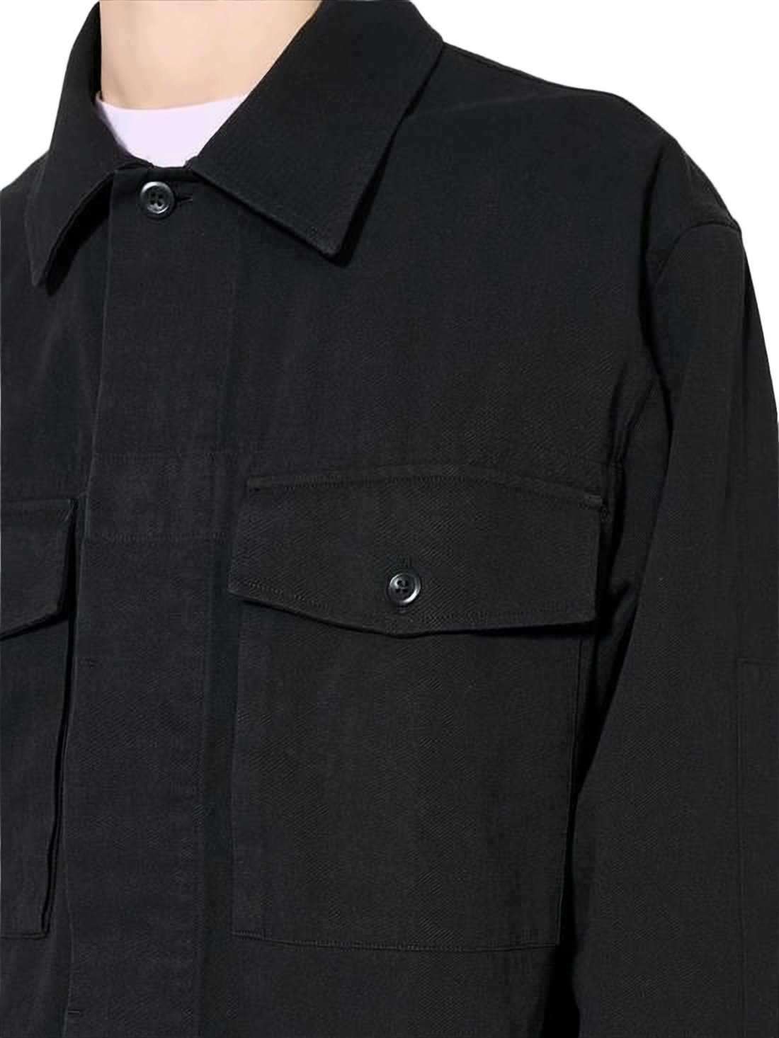 Minimalist Black Casual Jacket with Adjustable Hem