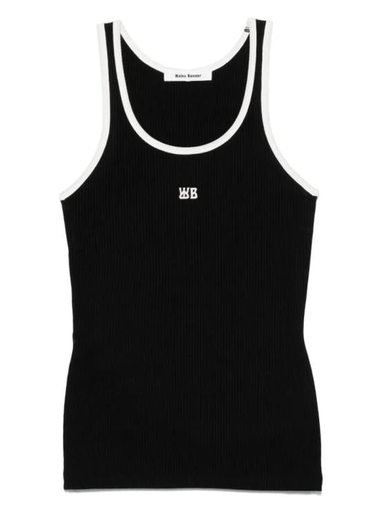 Sleeveless Ribbed Tank Top with Contrast Trim