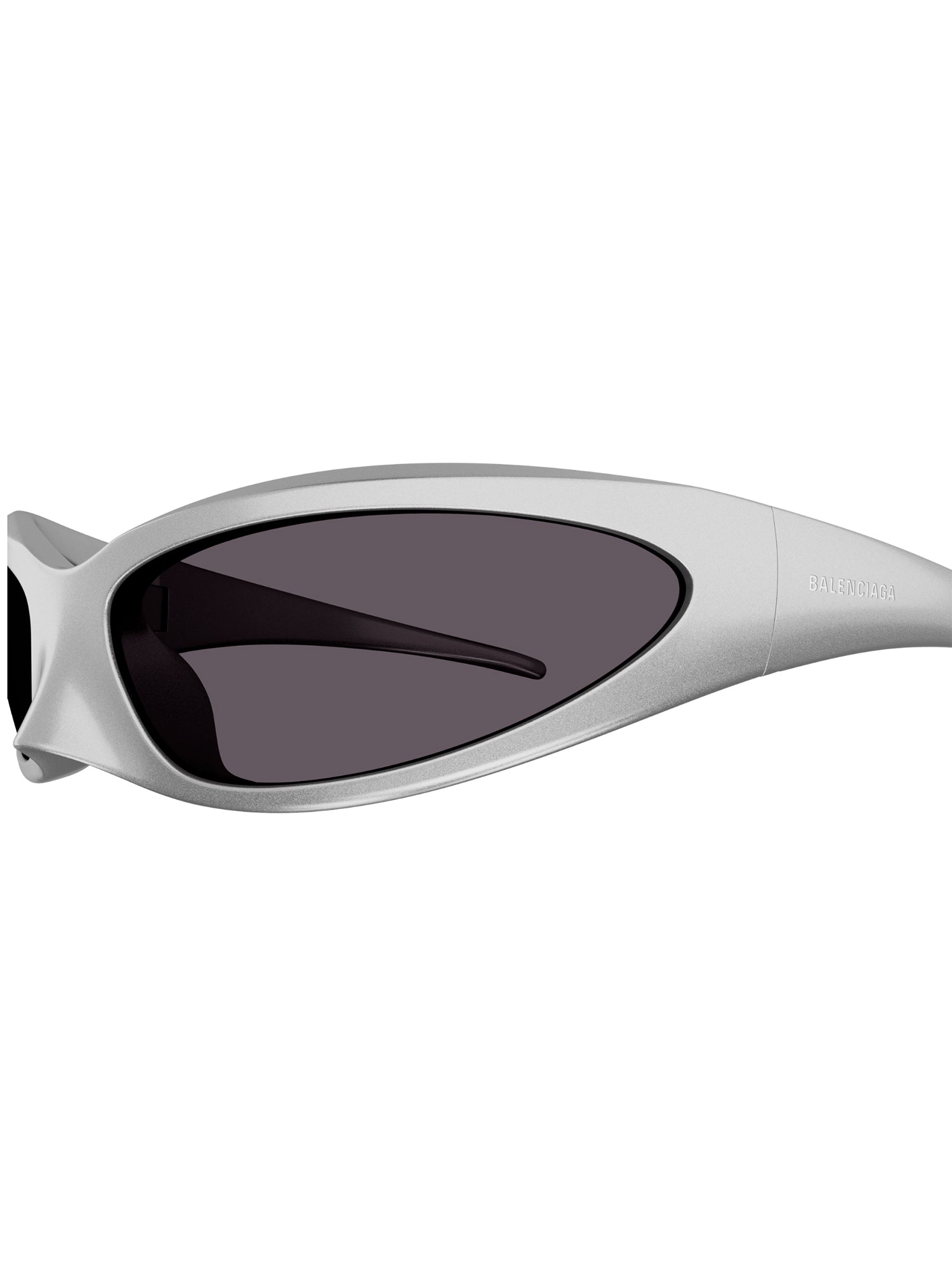 Sunglasses with Aerodynamic Design and Metallic Finish