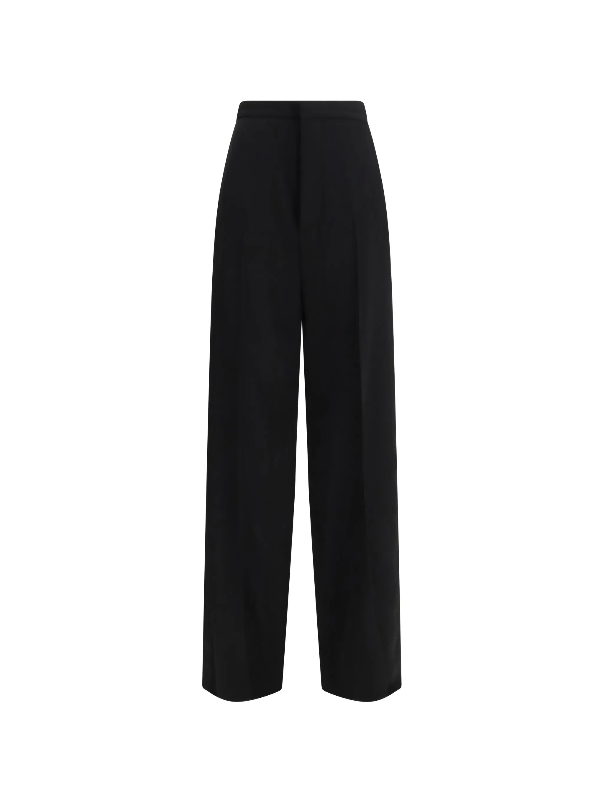 Black Tuxedo Wide-Leg High-Waisted Pants
