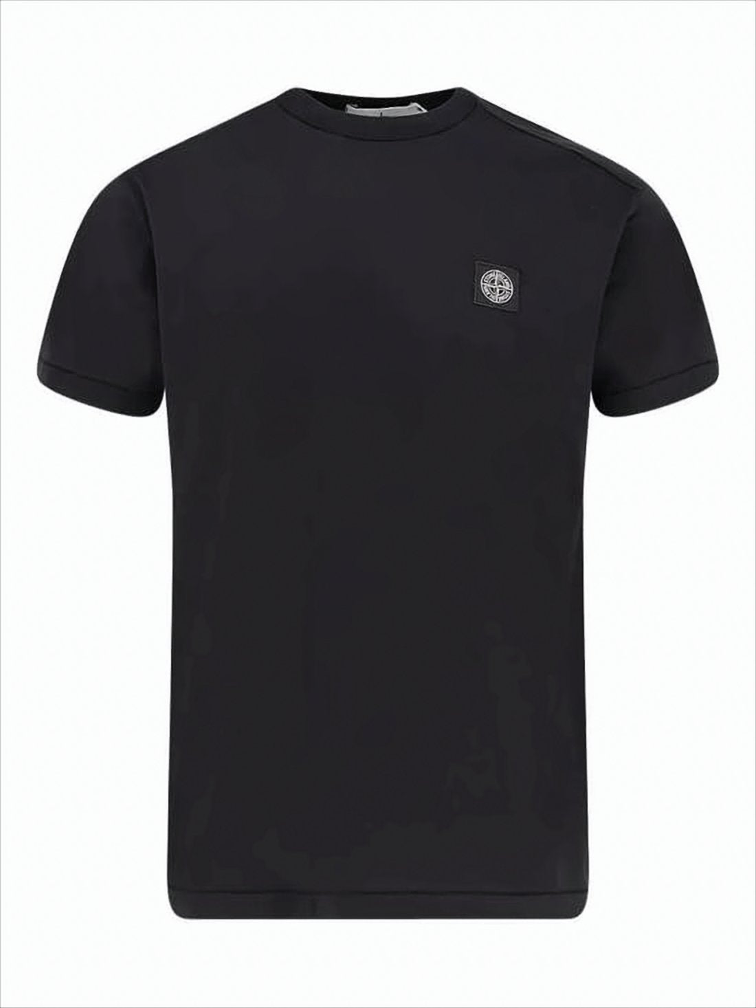 Solid Black Short-Sleeved T-Shirt with Classic Crew Neckline
