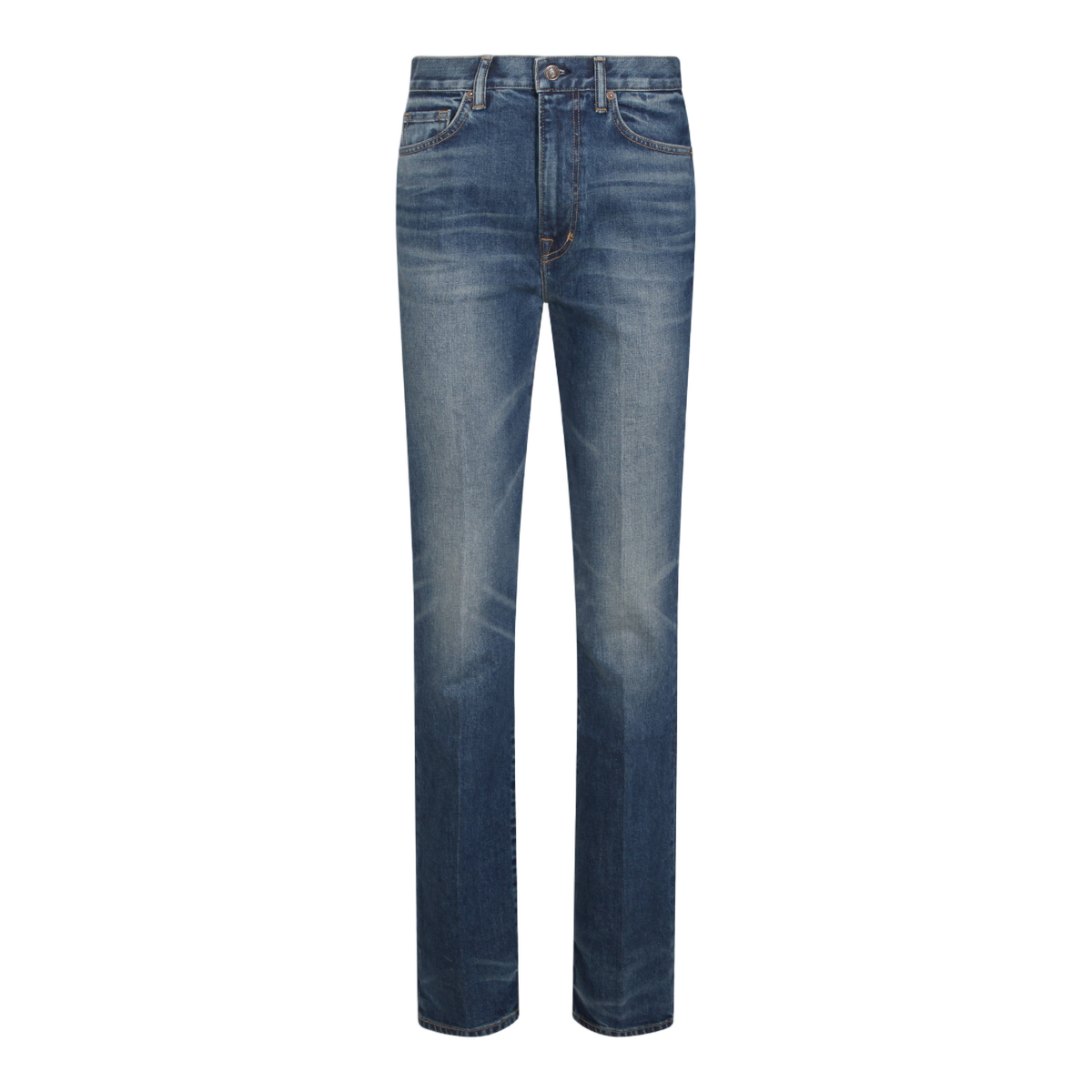 Mid-Rise Straight Cut Jeans