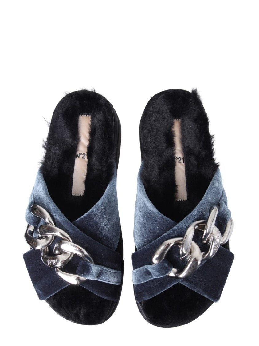 Sandals With Plush Velvet