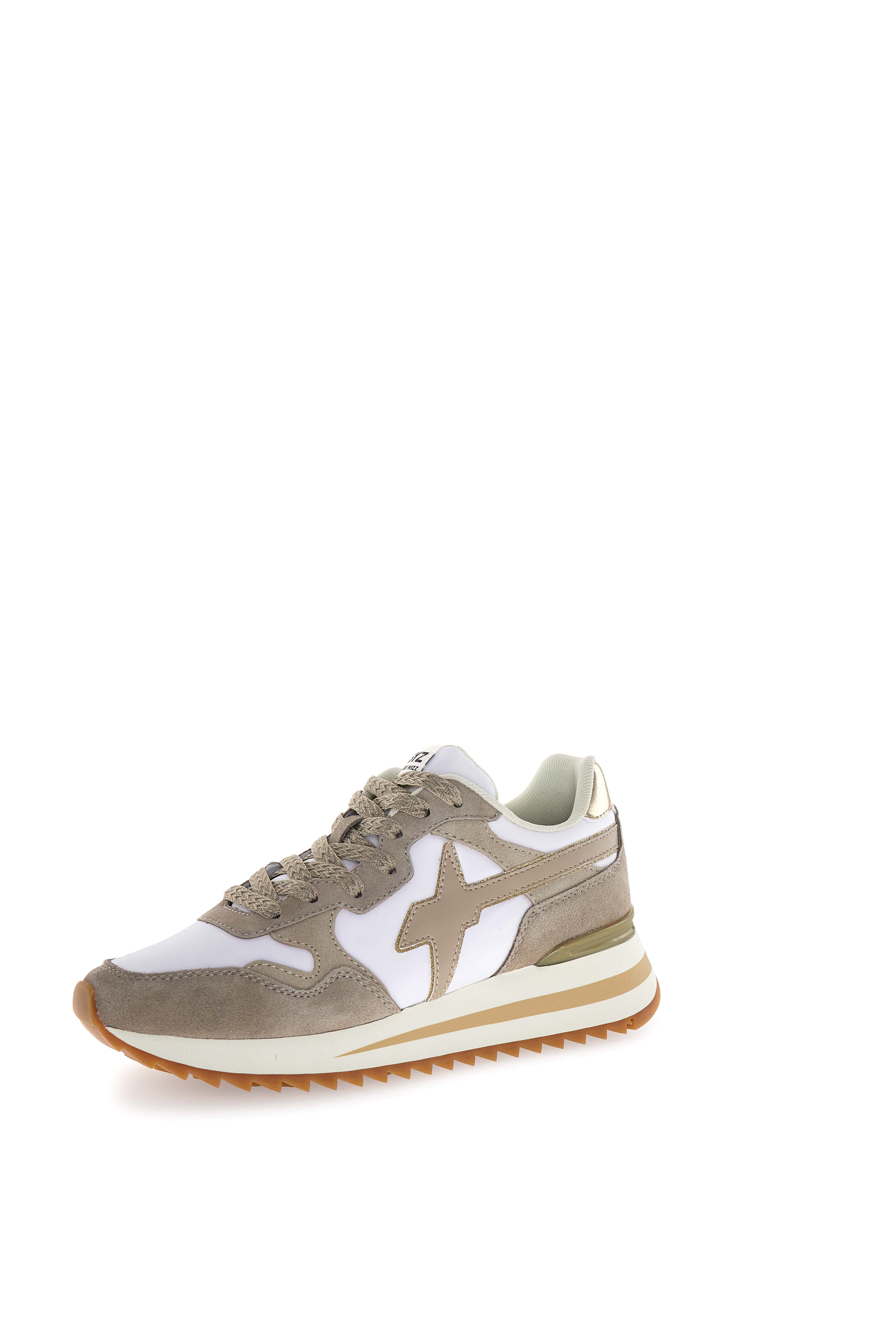Beige Sneakers With Technical Fabric