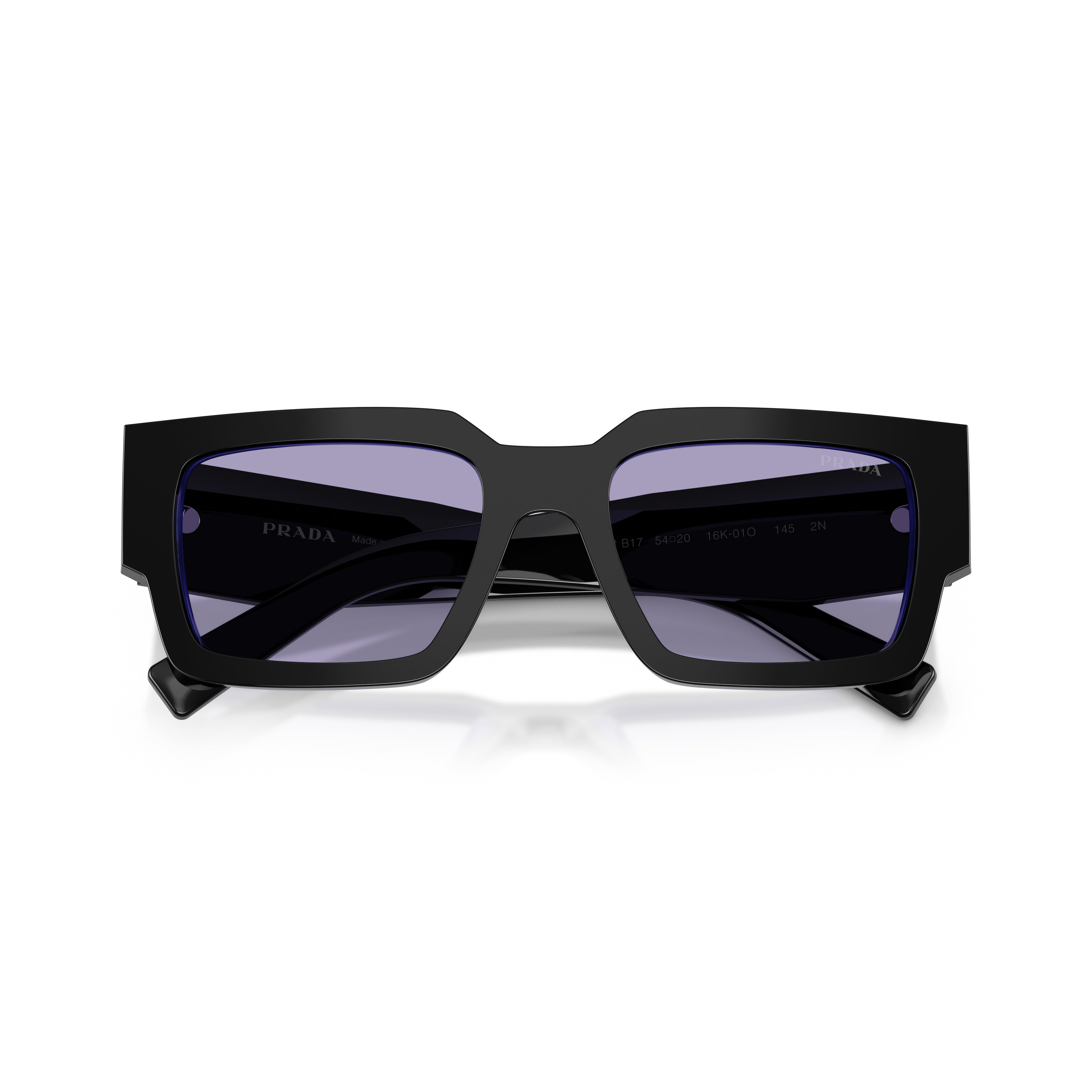 0pr B17s Rectangular Frame Black Acetate Sunglasses