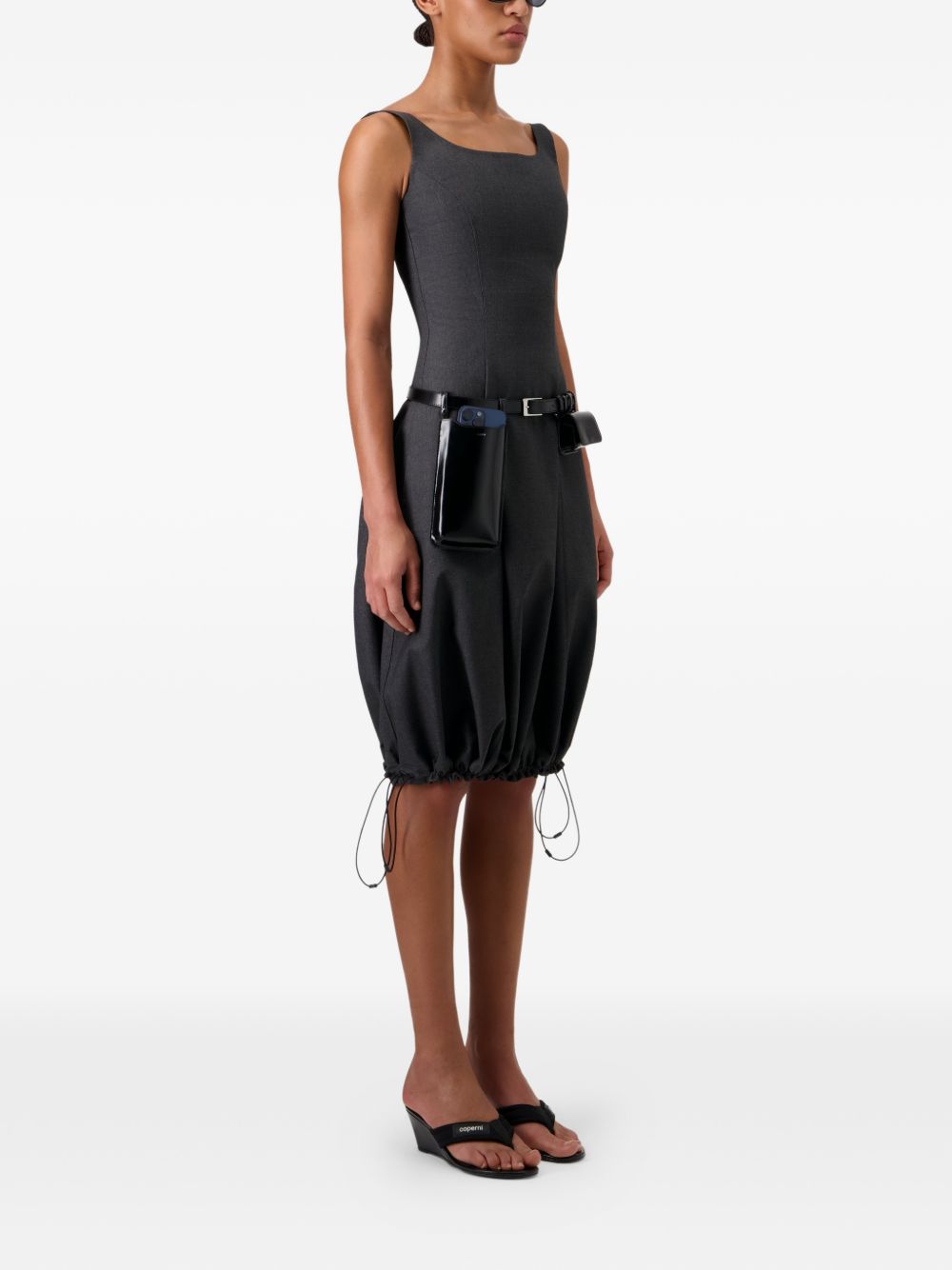 White Fitted Bodice Bubble Hem Dress