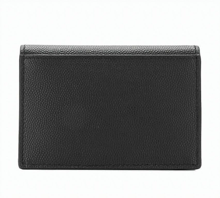 Textured Calf Leather Cardholder with Snap Closure
