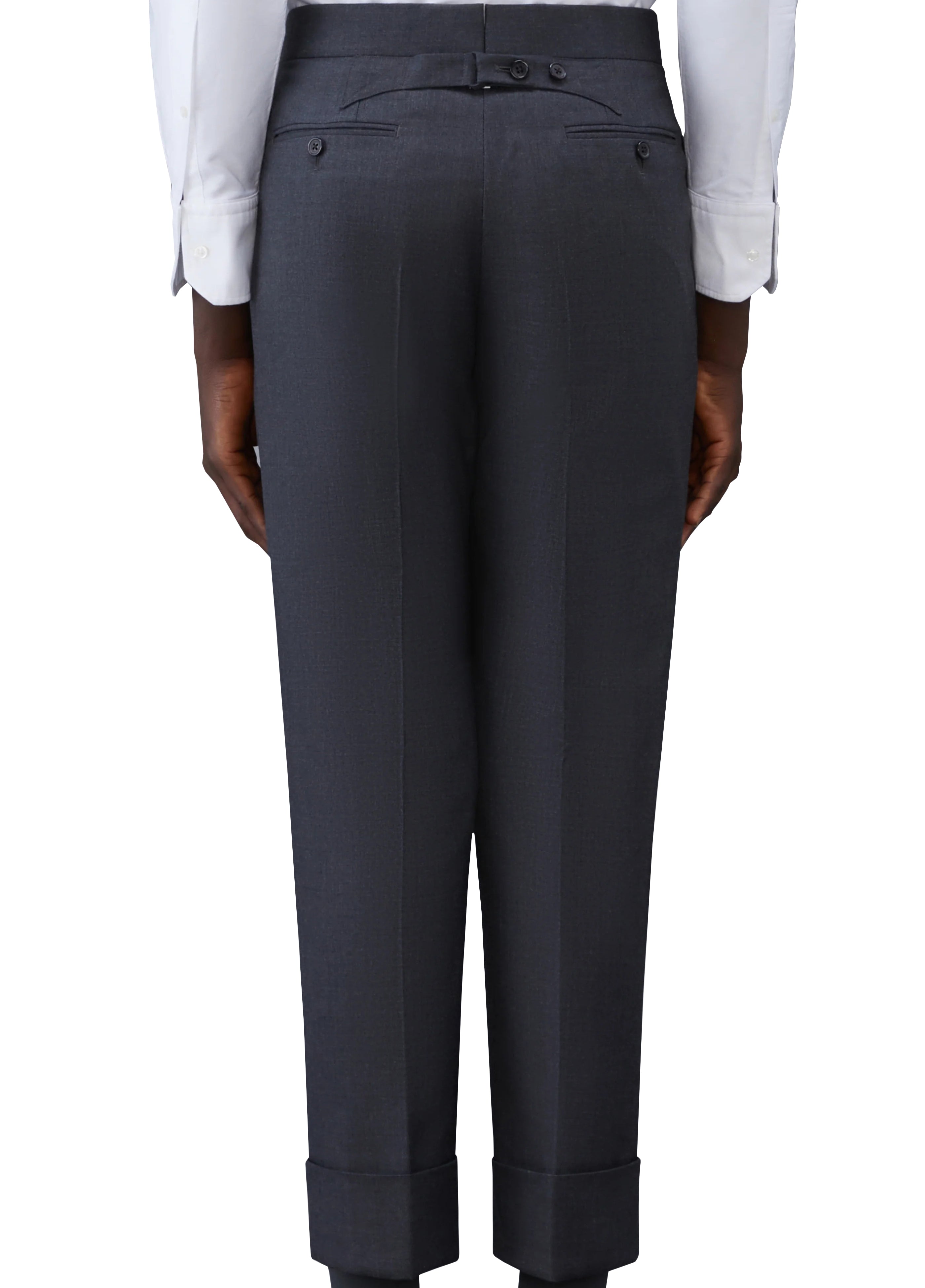 Tailored Mid-Rise Straight Pants with Refined Texture