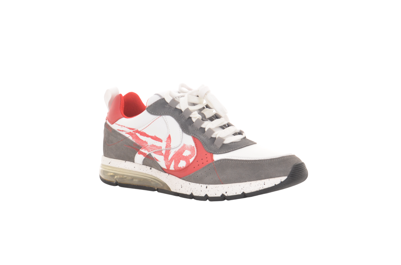 Lace-Up Sneakers With Air Cushion And Graphic Accents