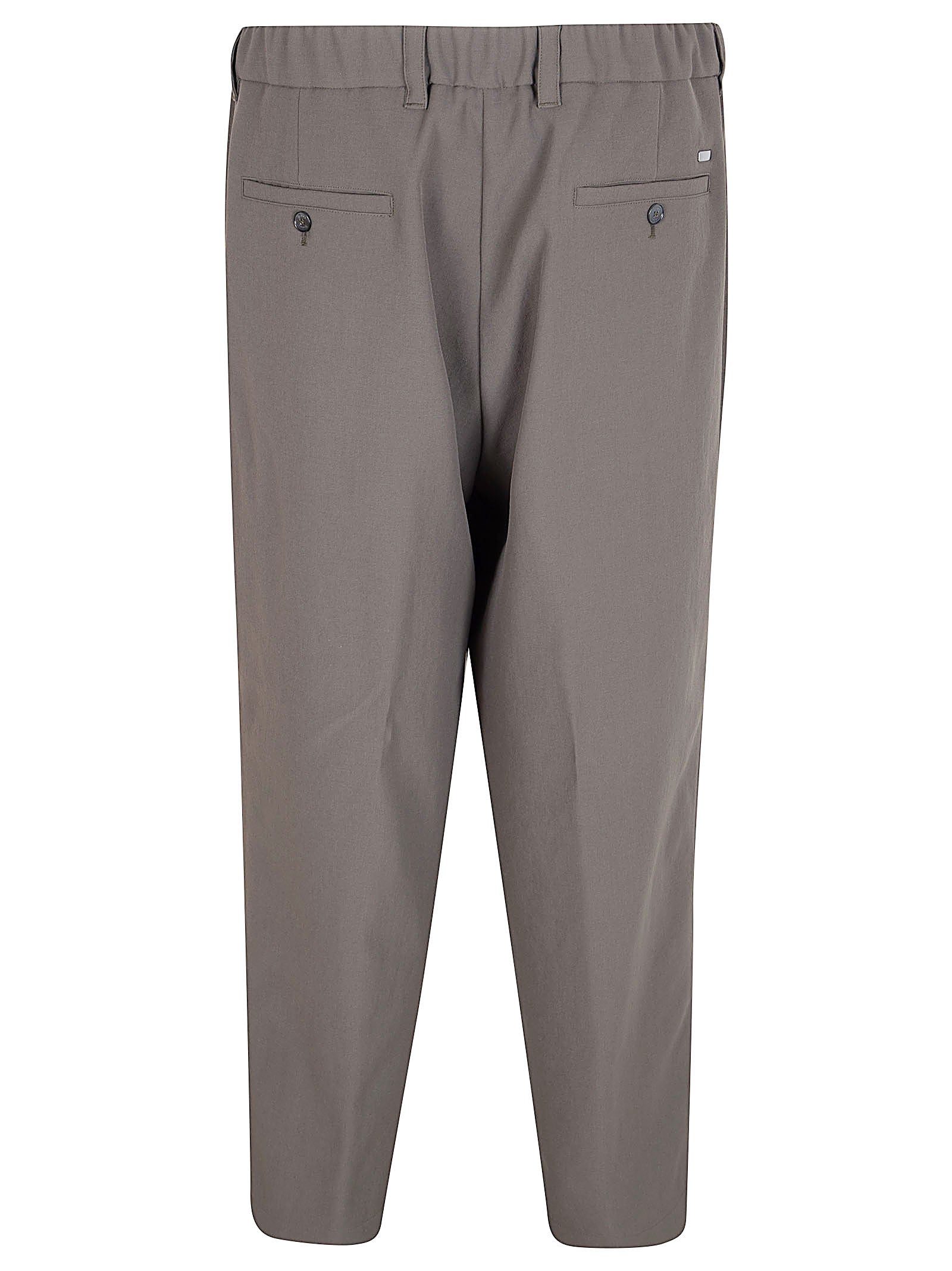 Tailored Green Trousers with Pleated Front and Subtle Sheen