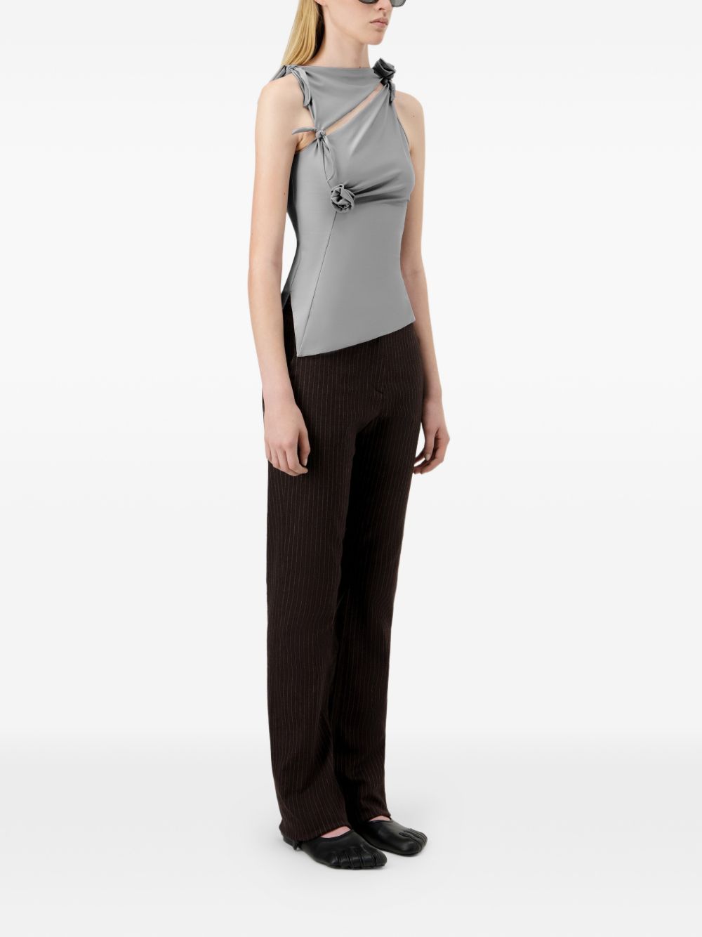 Asymmetrical Grey Tank Top