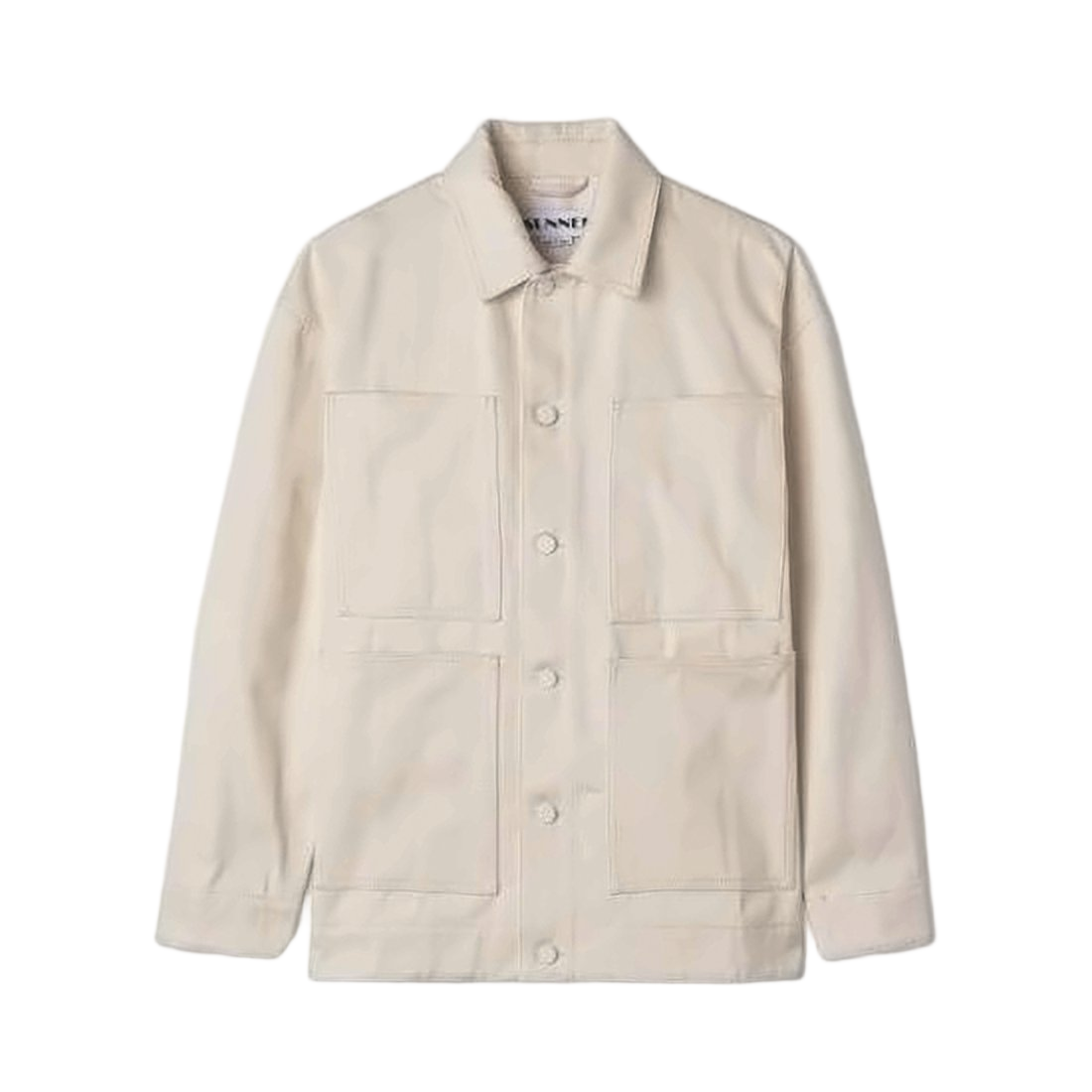 Structured Collar Long-Sleeve Shirt with Patch Pockets