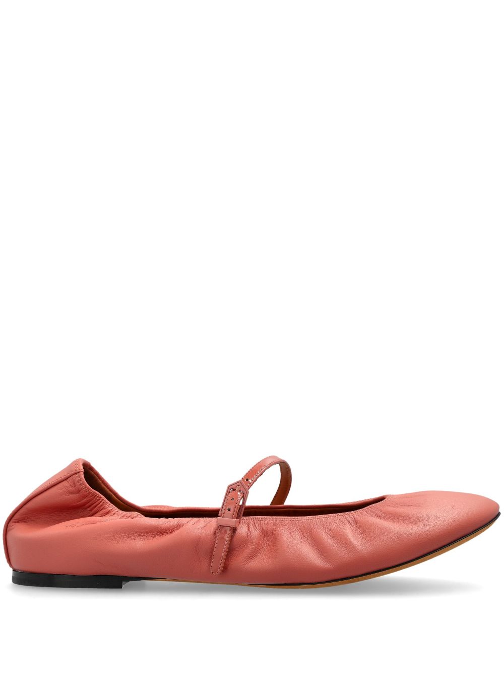 Buckle-Strap Flats with Rounded Toe