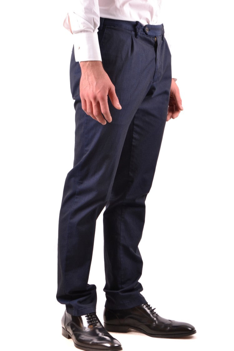 Tailored Blue Trousers With Straight Leg Design