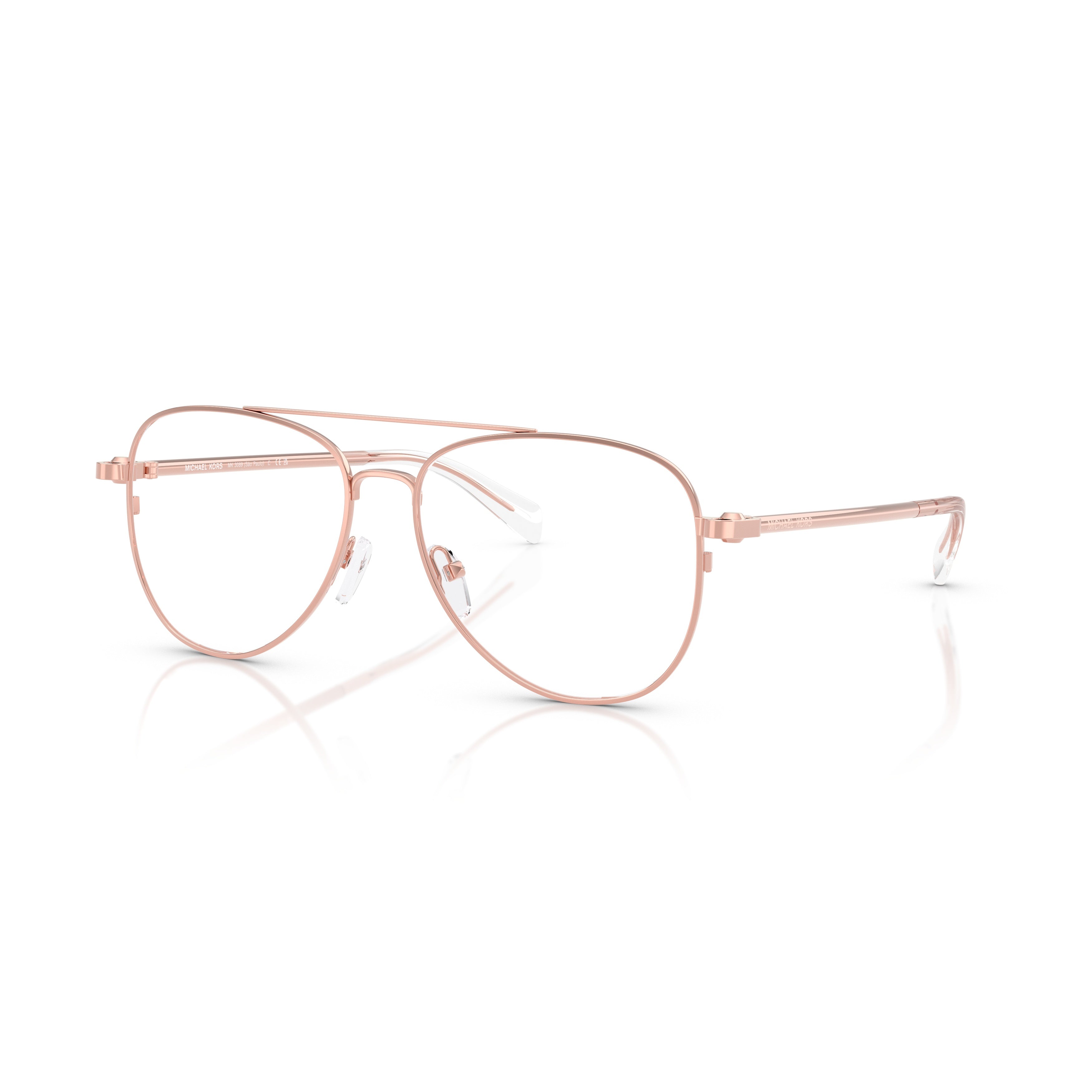 0mk3089 Aviator Metal Frame Sunglasses with Rose Gold Finish