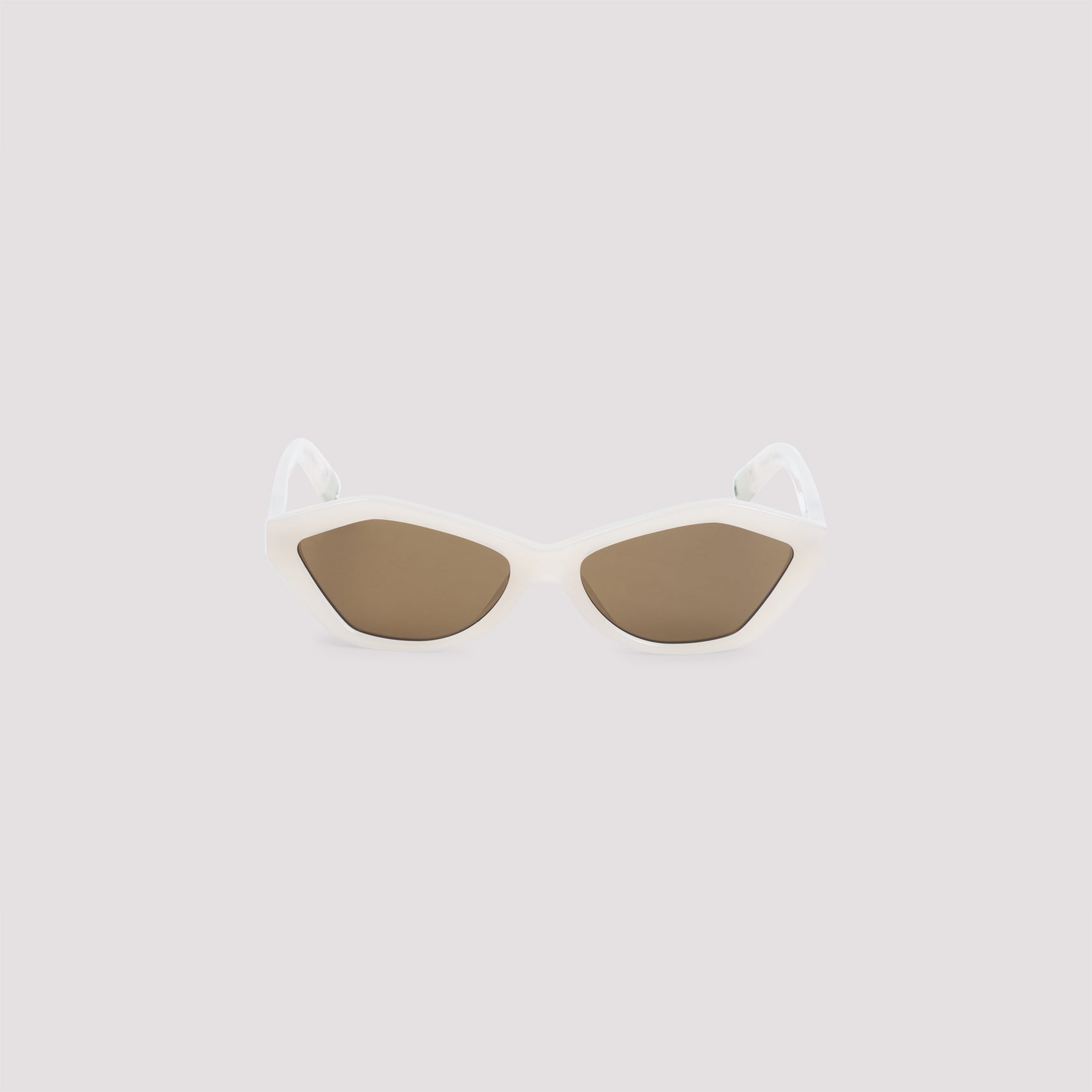 Translucent Cat-Eye Sunglasses With Warm Brown Lenses