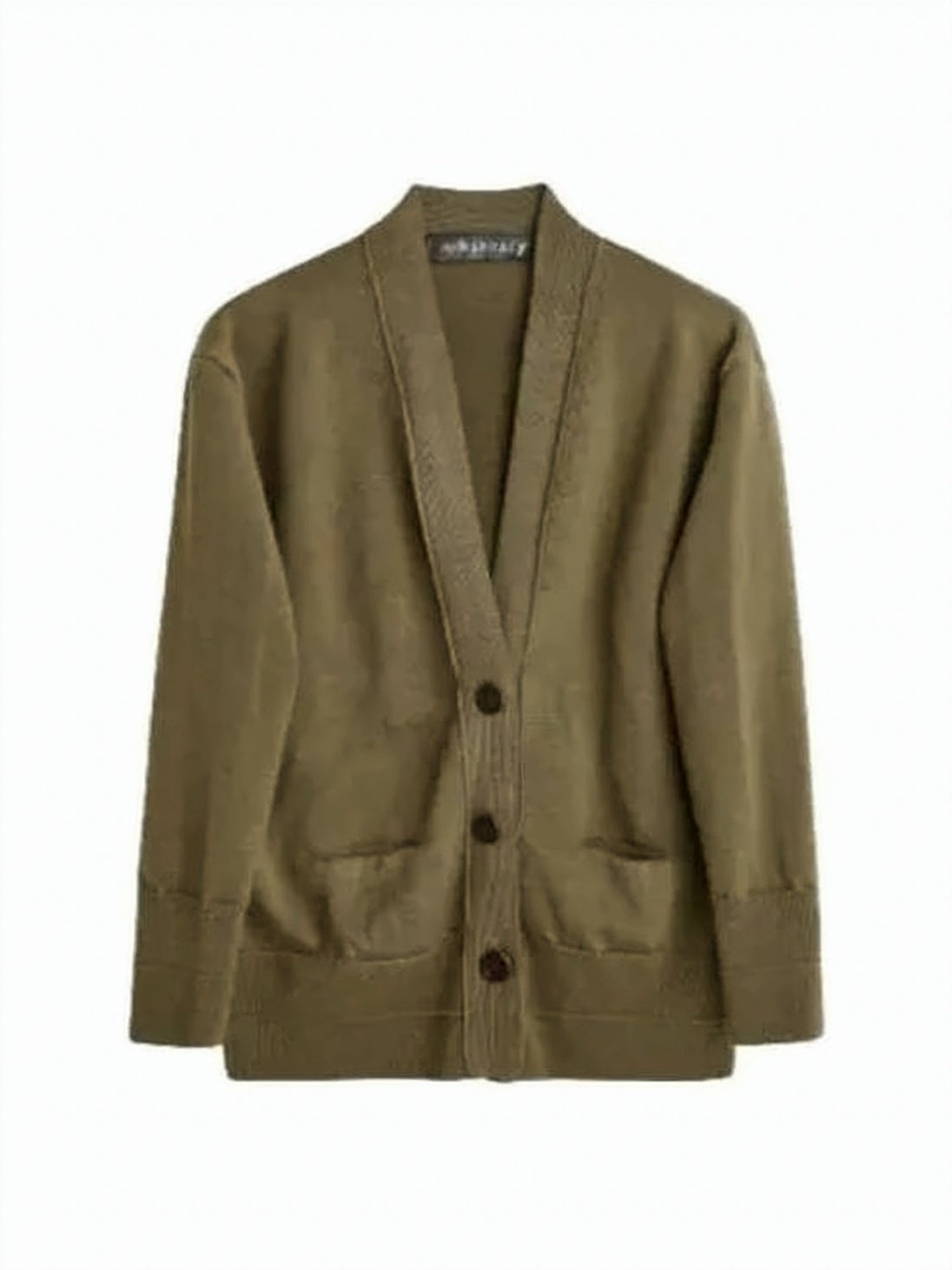 Relaxed Fit Brown Wool Cardigan