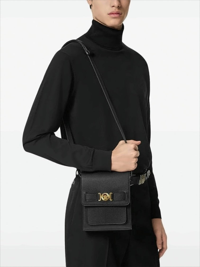 Structured Textured Leather Crossbody Bag