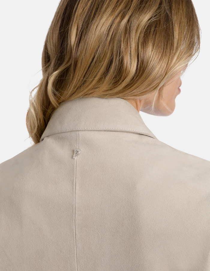 Cropped Jacket with Asymmetrical Zipper and Minimalist Design