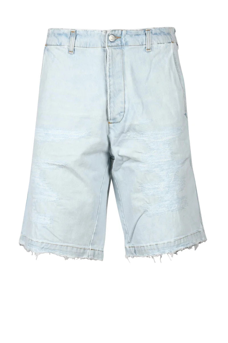 Cotton Bermuda Shorts - Light Blue