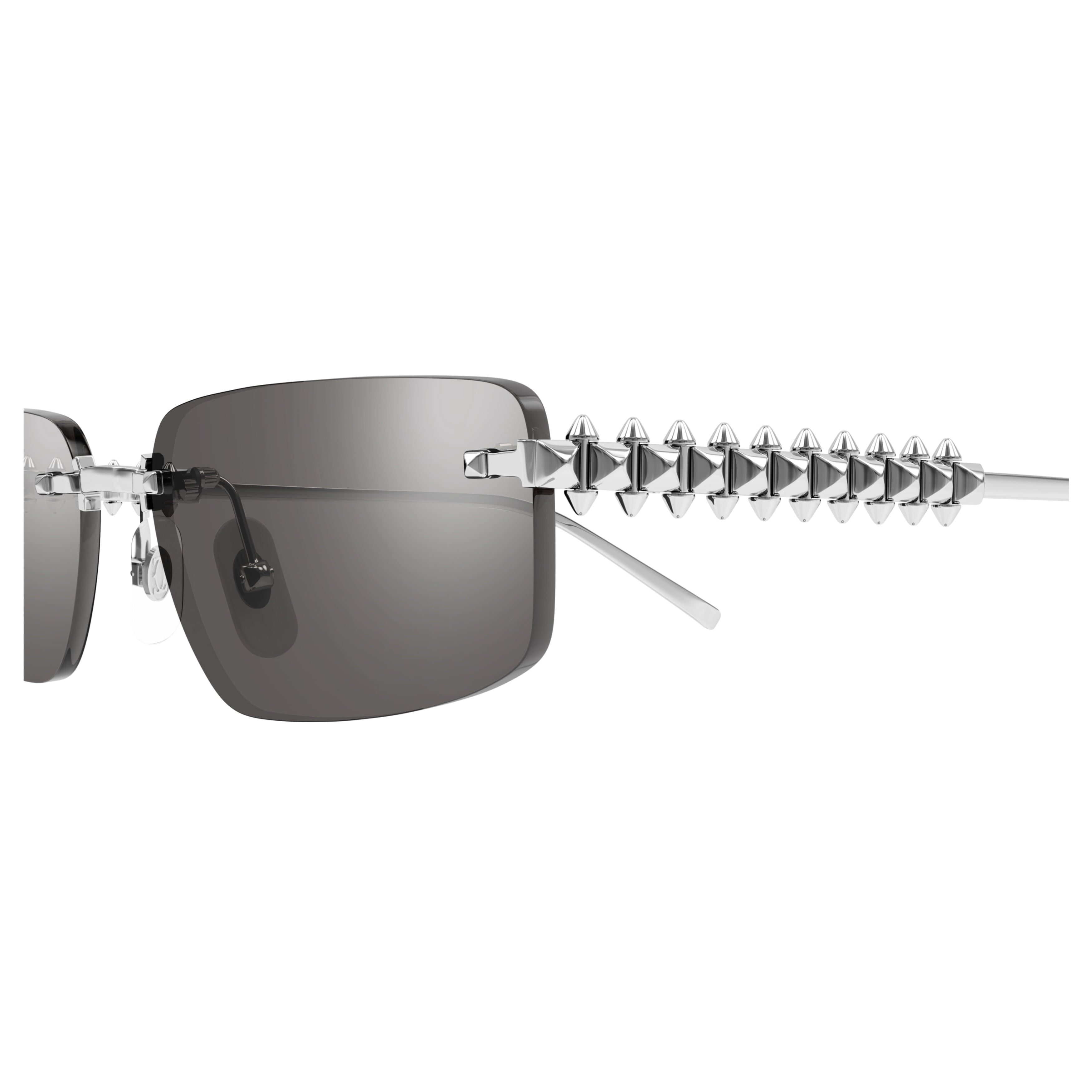 Ct0544s Rimless Sunglasses with Pyramid-Studded Temples