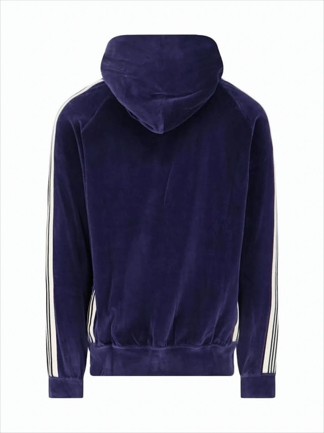 Plush Purple Hooded Sweatshirt with Contrast Stripes