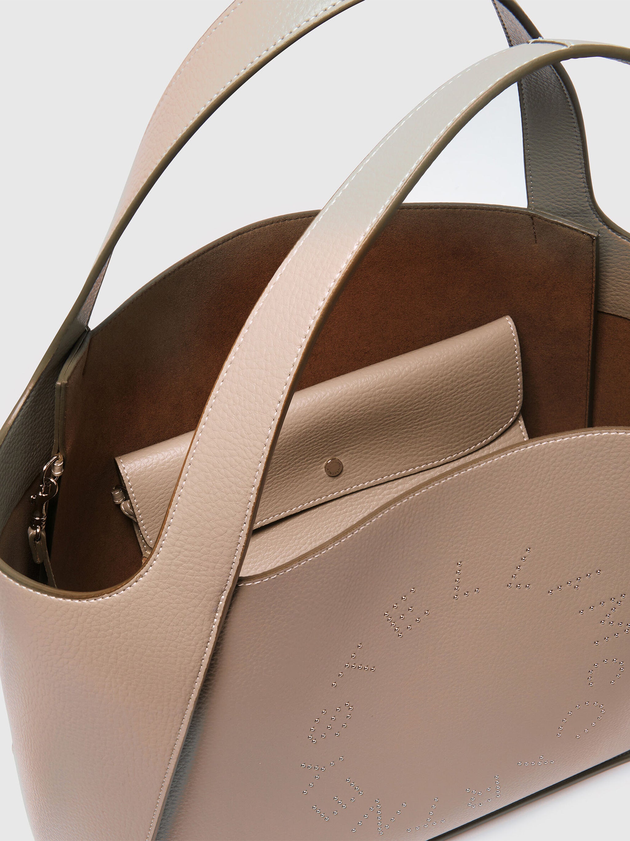 Neutral Tote Bag Grainy Embossed Totes