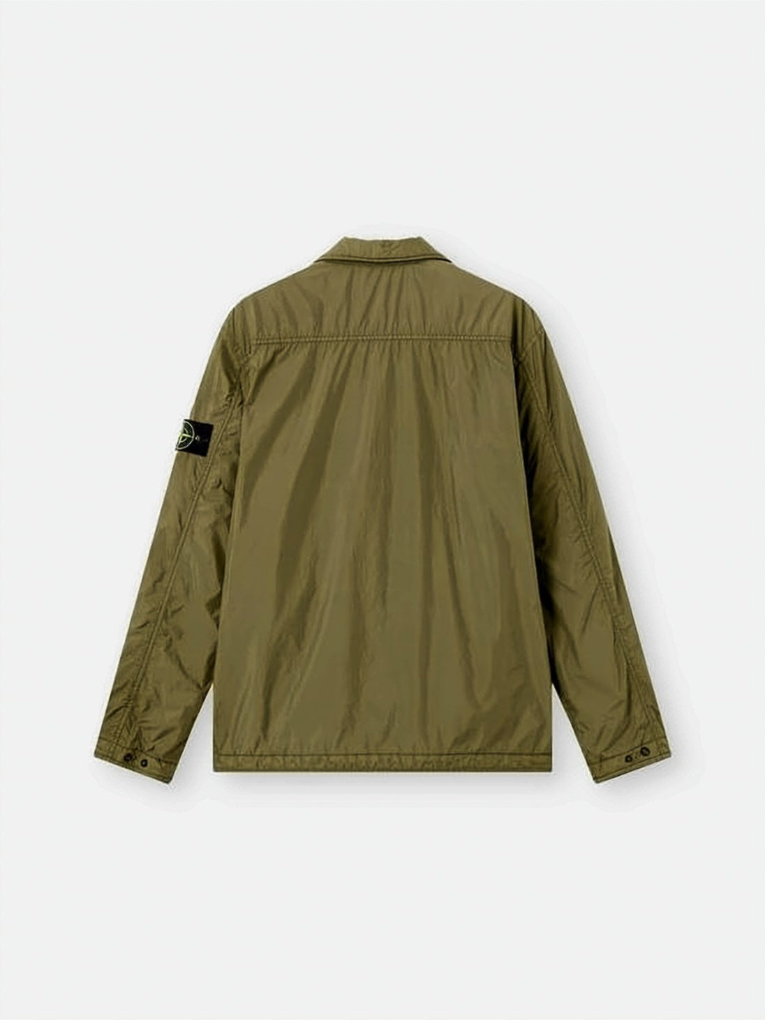 Crinkled Texture Padded Overshirt with Signature Patch