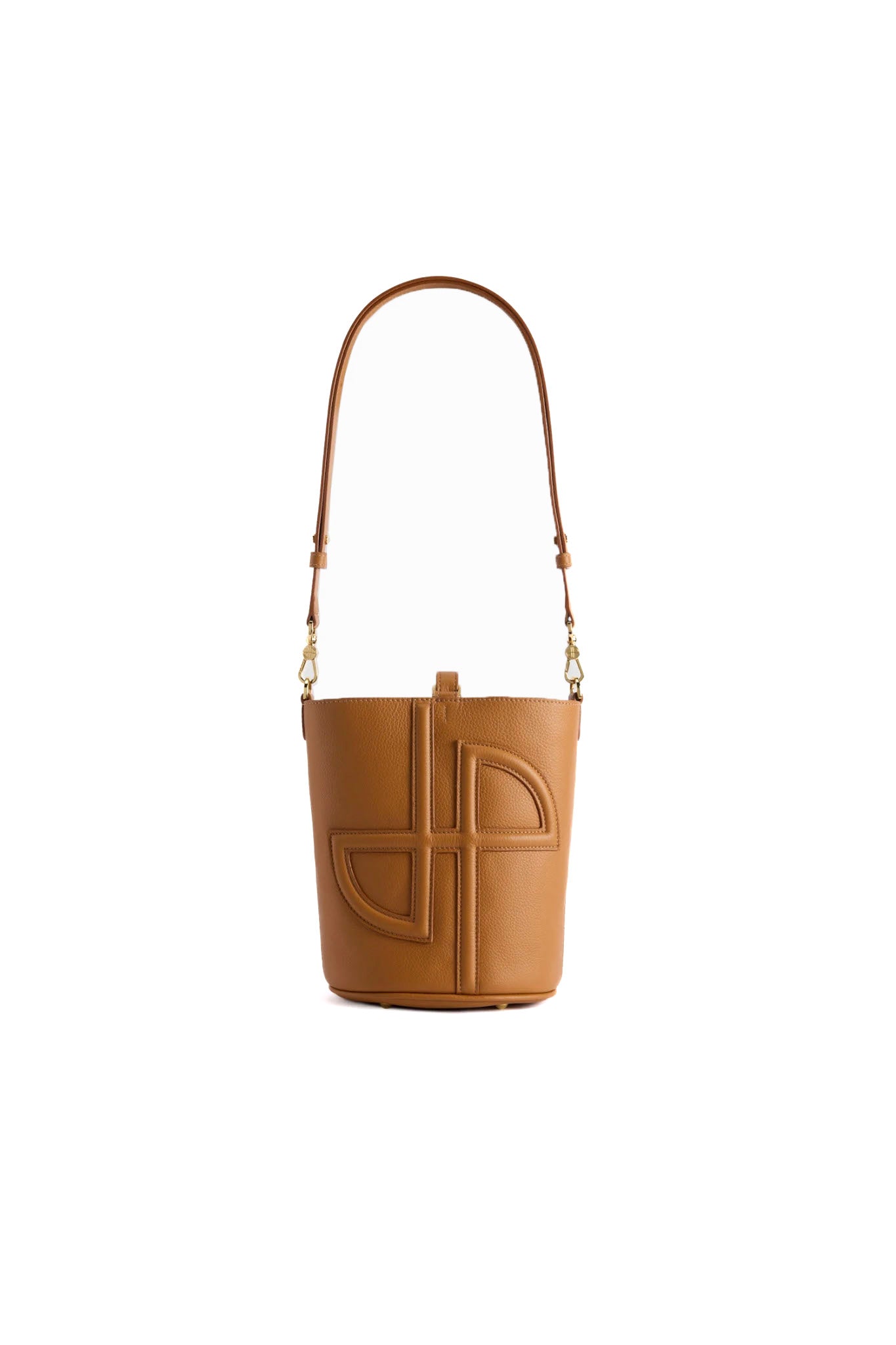 Grained Leather Bucket Handbag