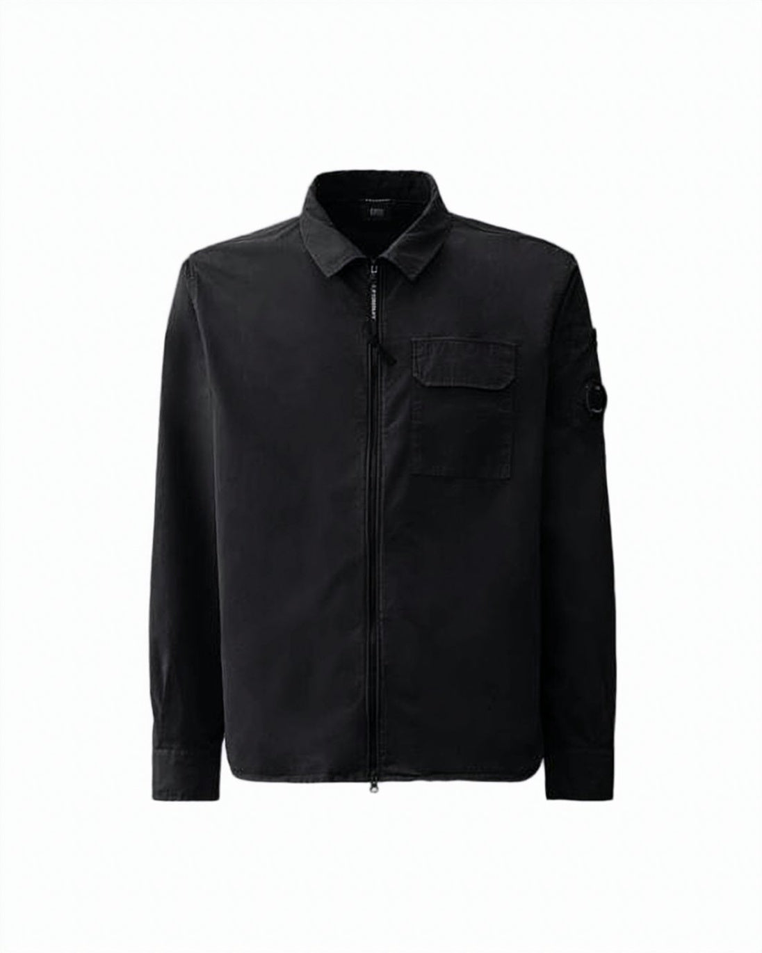 Structured Front-Zipper Jacket with Classic Collar