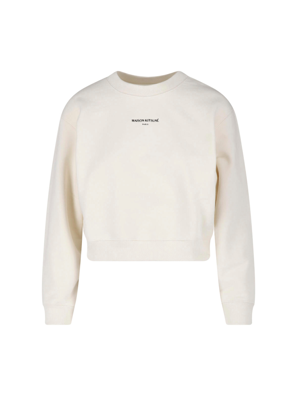 Panna Cropped Crewneck Cotton Logo Sweatshirt