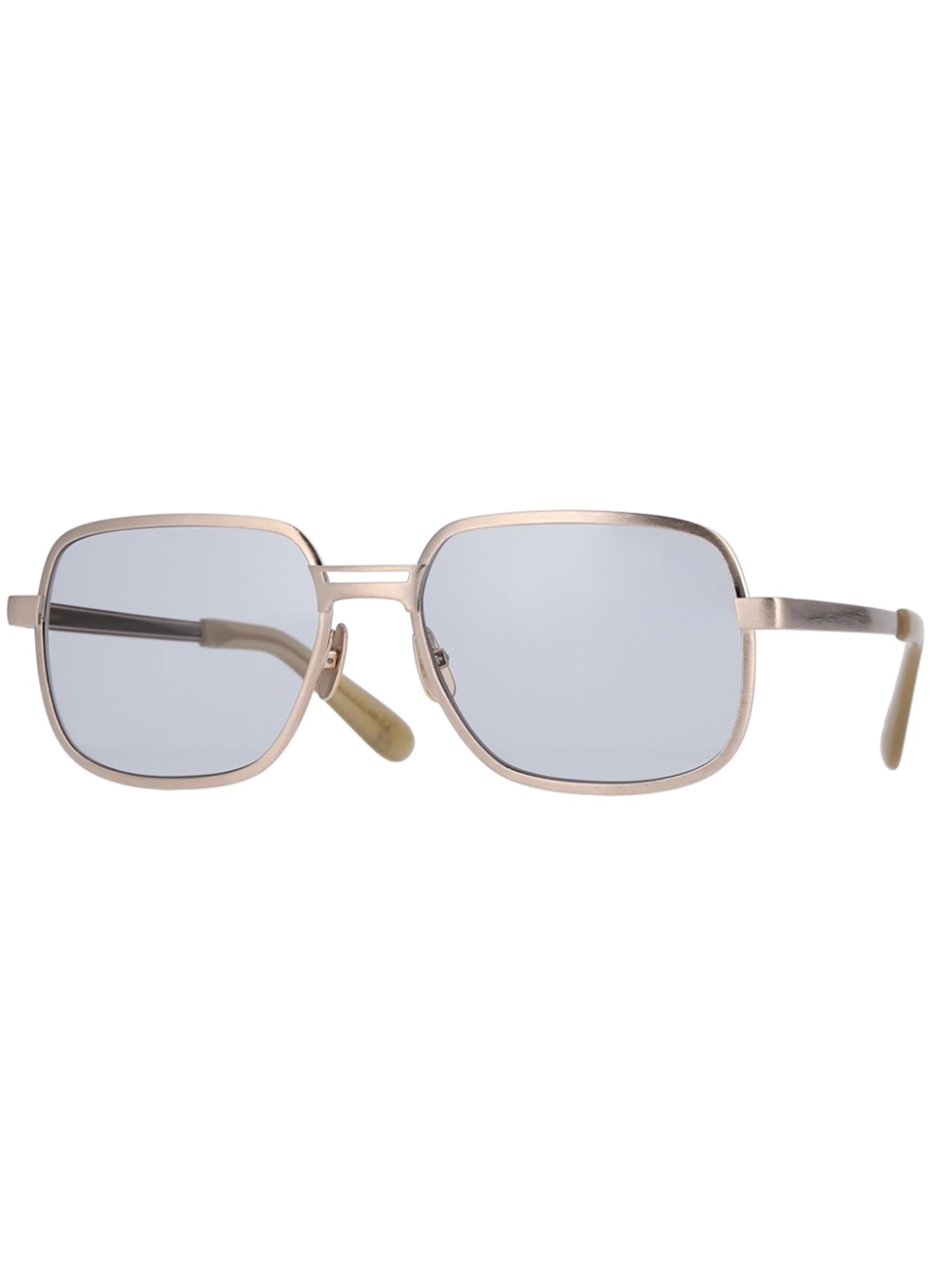 Square Metallic Frame Sunglasses with Elegant Temples