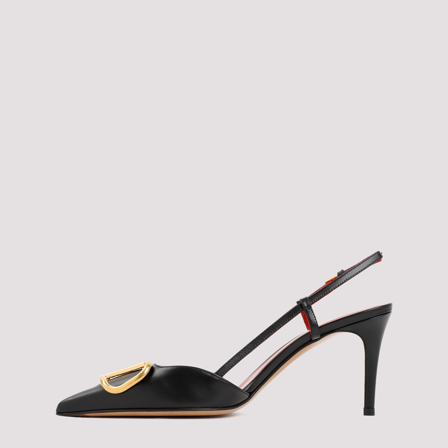 Slingback Mules in Black Leather