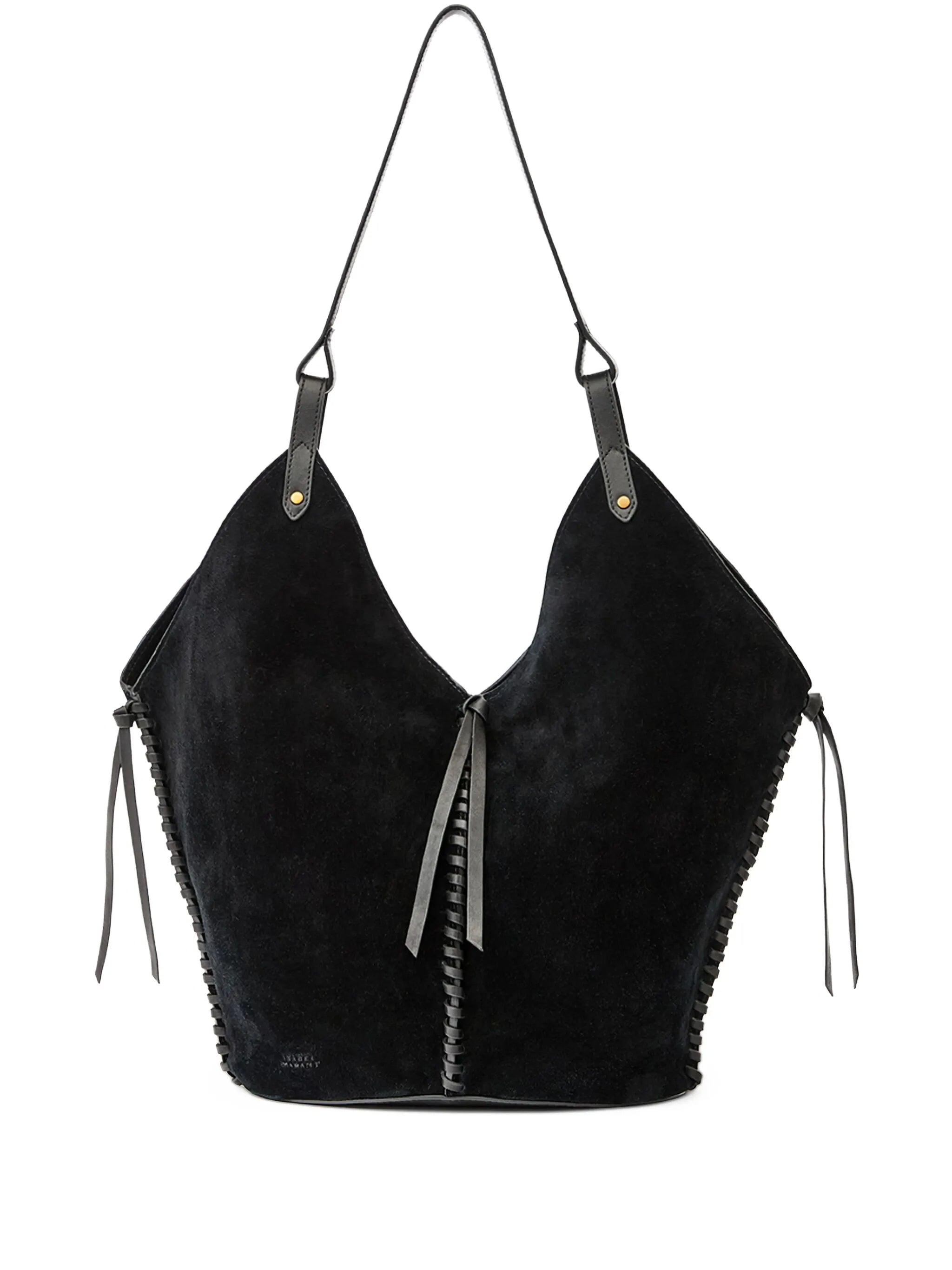 Black Tampa Calf Velvet Shoulder Bag