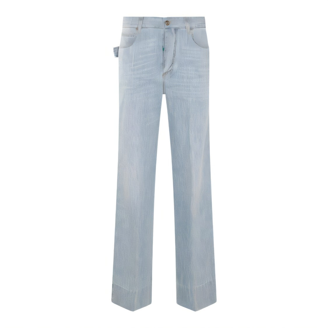 Light Wash Denim Pants with Classic Five-Pocket Design