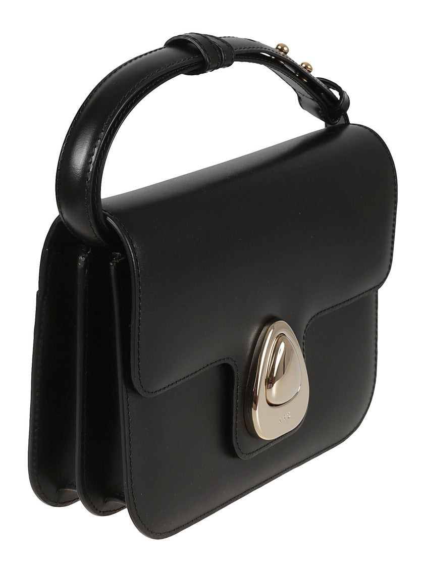 Structured Cowhide Leather Shoulder Bag