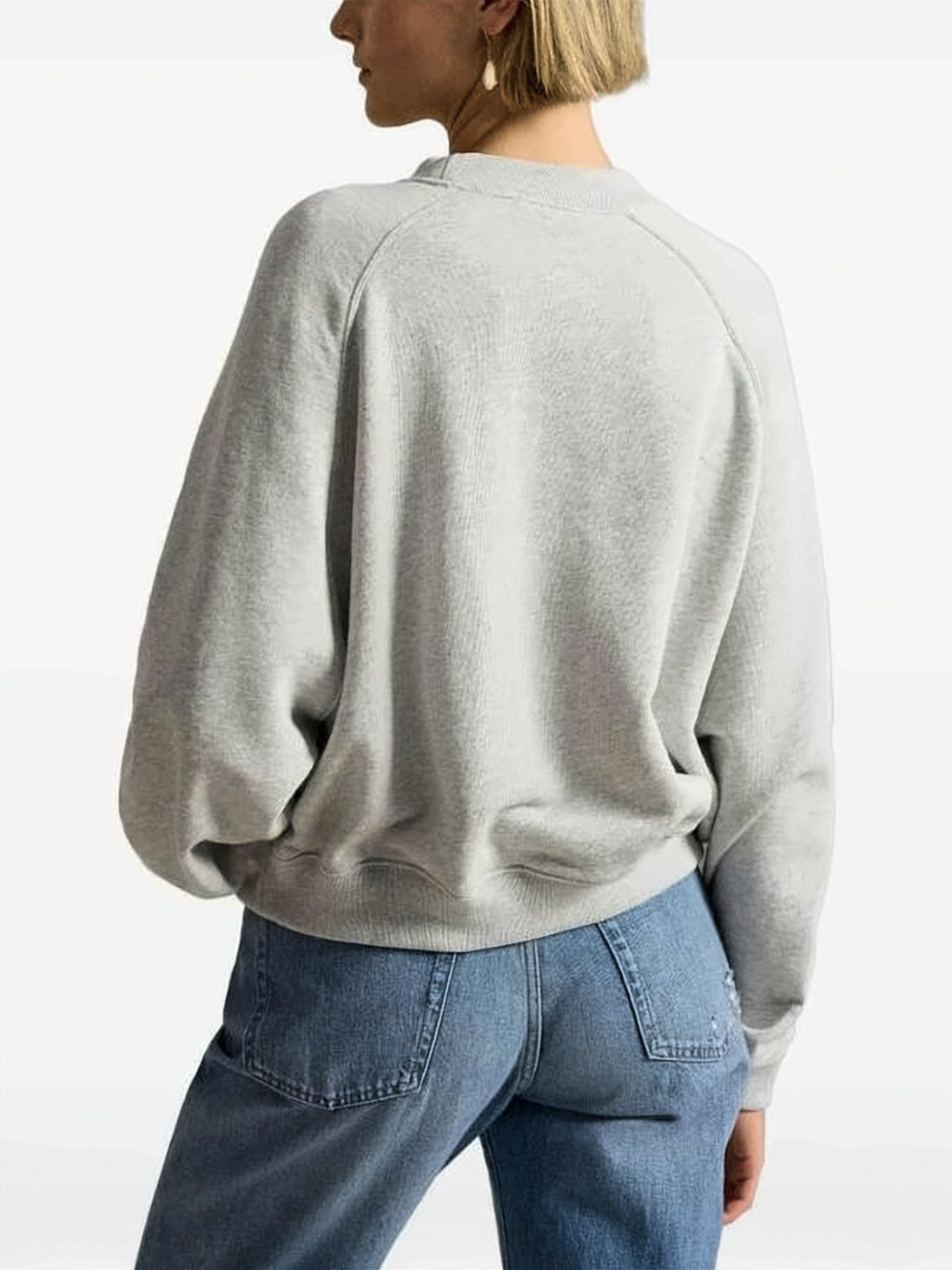 Heathered Grey Long-Sleeved Sweatshirt With Playful Graphic