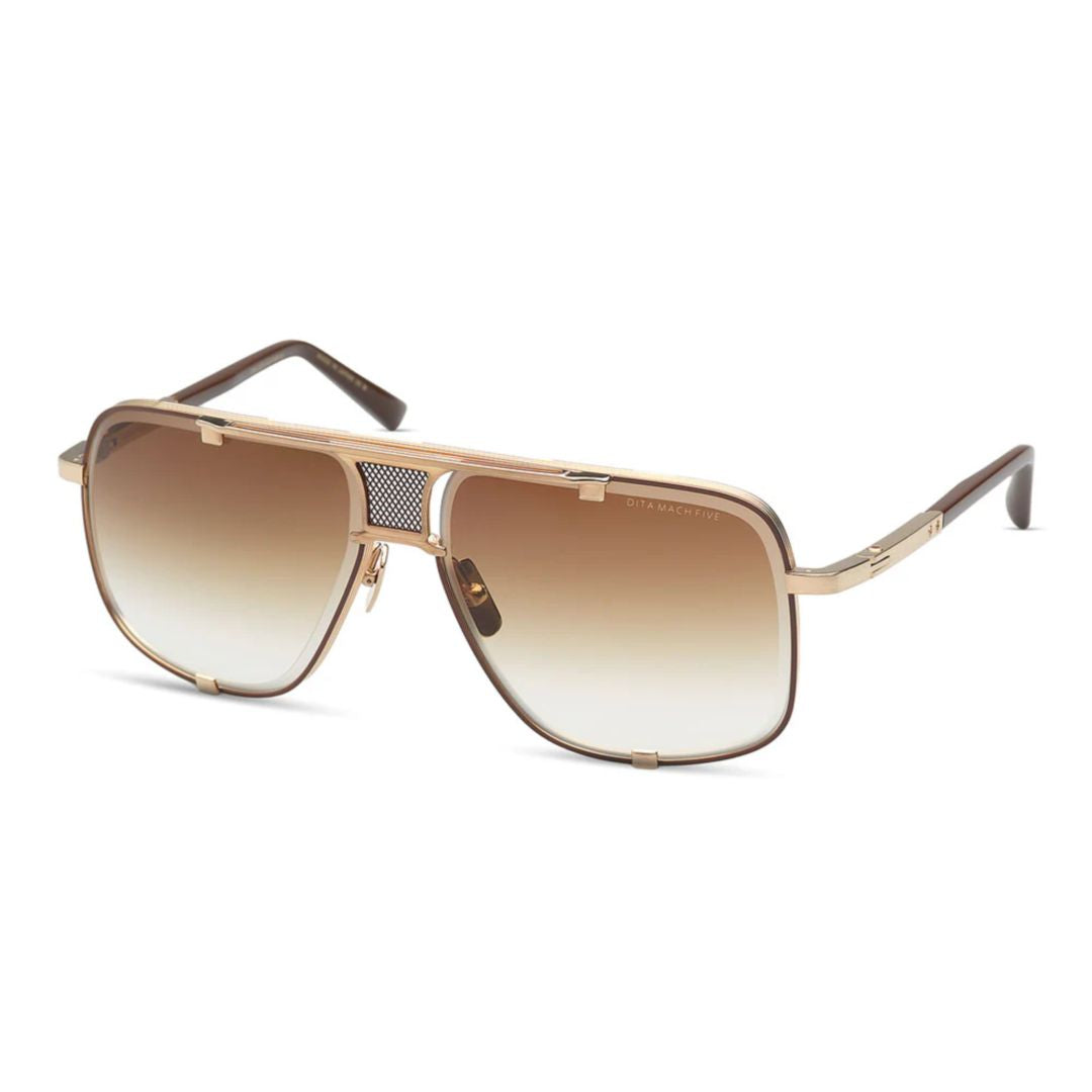 Mach-Five Bold Oversized Square Sunglasses with Metallic Gold Finish