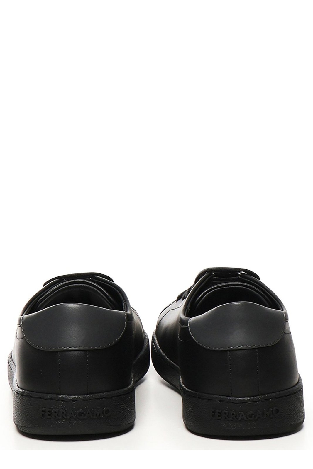 Monochromatic Black Calf Leather Sneakers