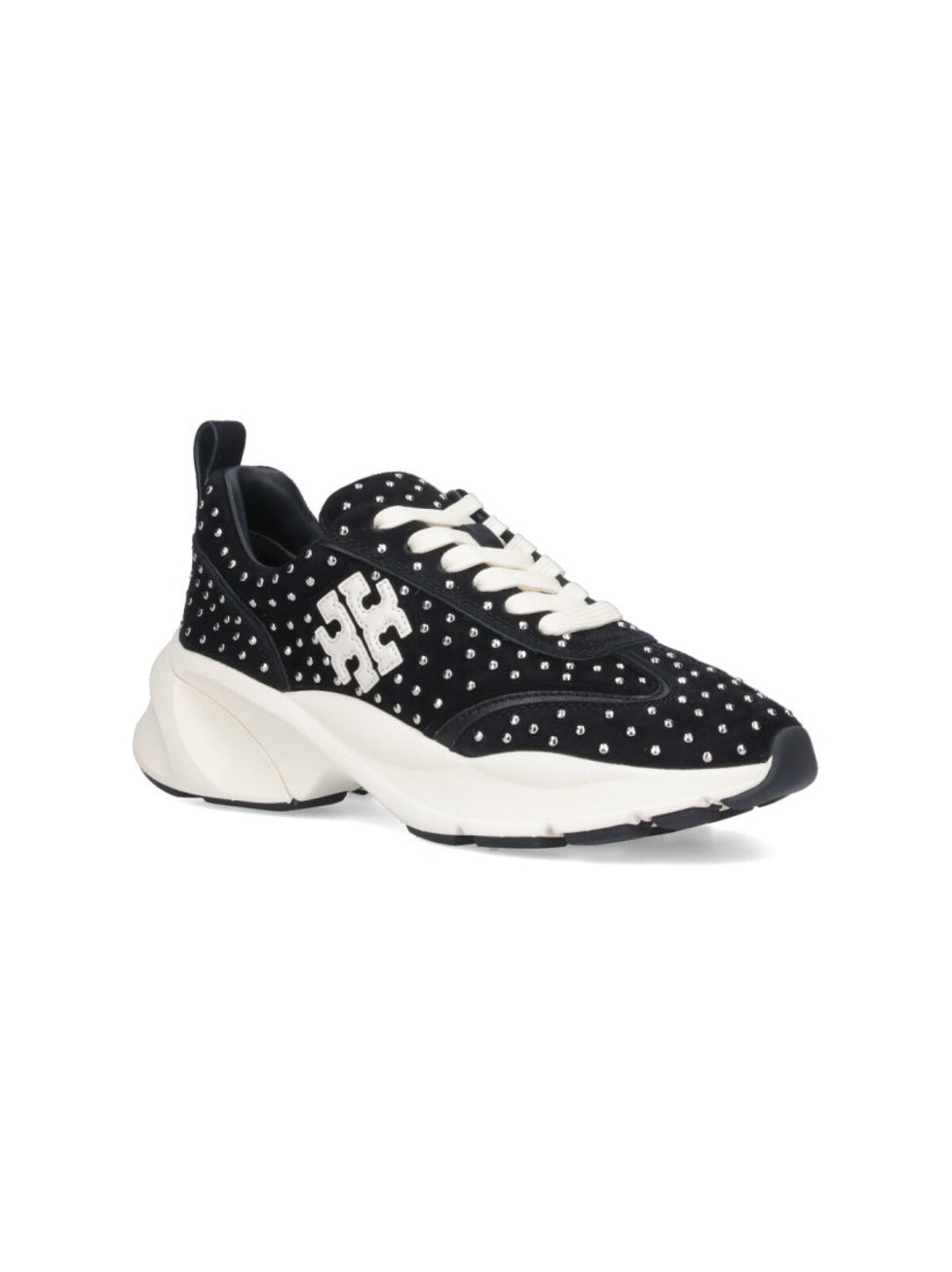 Good Luck' Studded Sneakers – Black