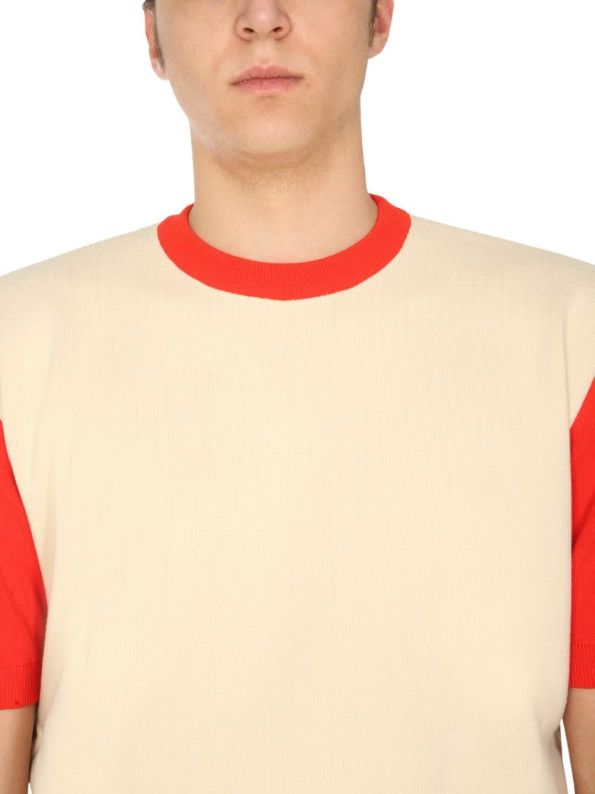 Crew Neck T-Shirt With Contrasting Profiles