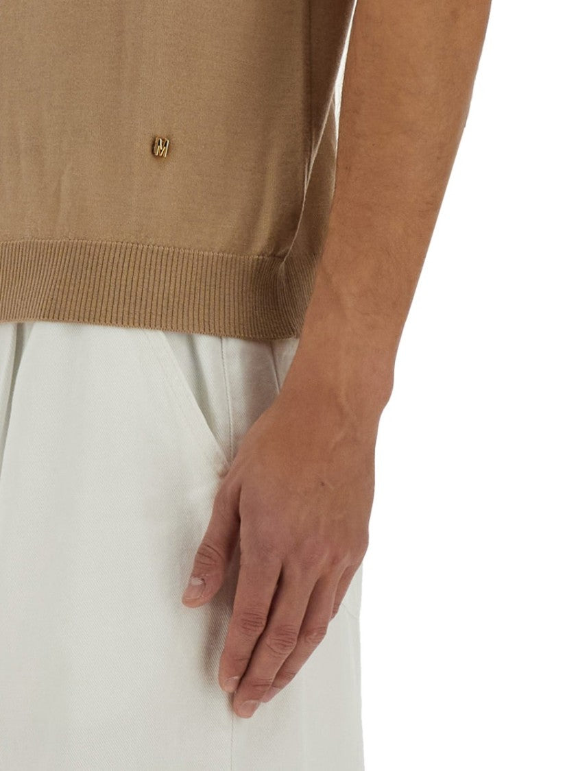 Relaxed Fit Wool And Silk Short-Sleeved Sweater