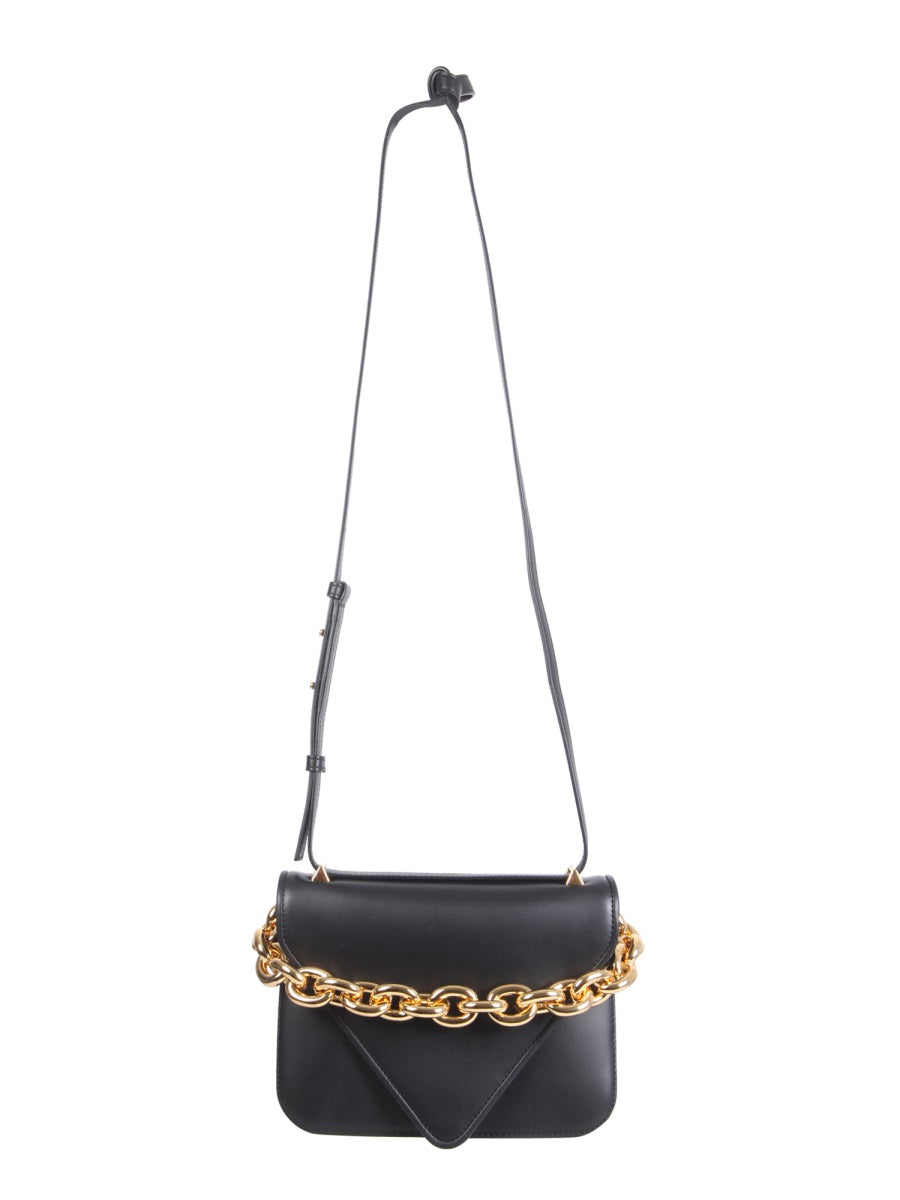 Suede Envelope Bag with Bold Chain Handle