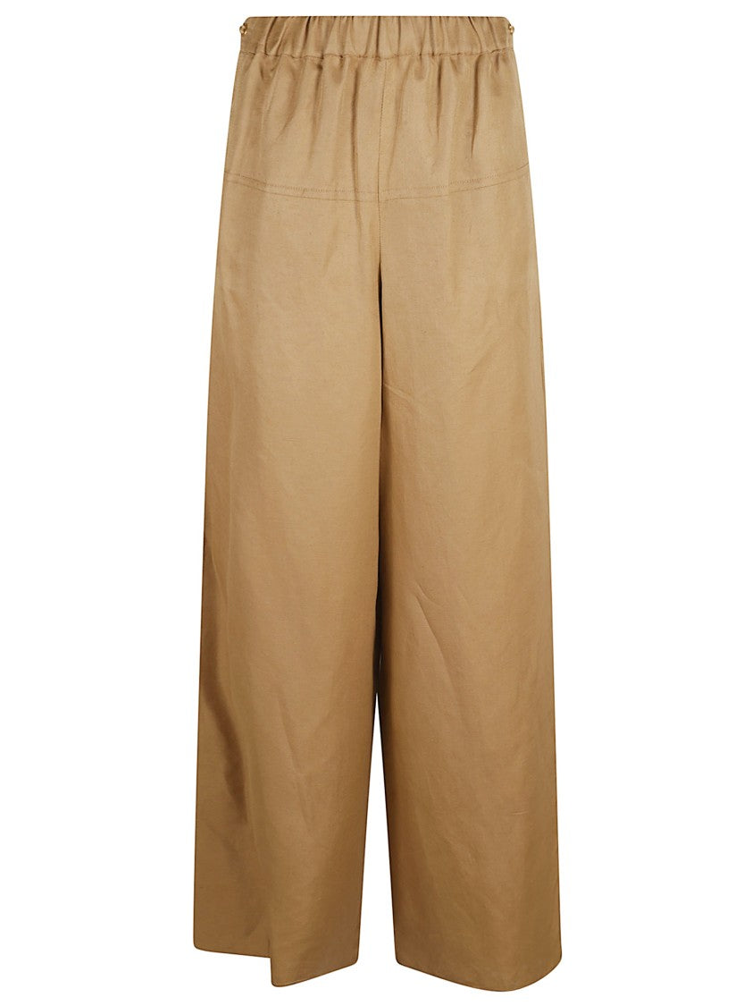 Wide-Leg Brown Trousers With Relaxed Fit