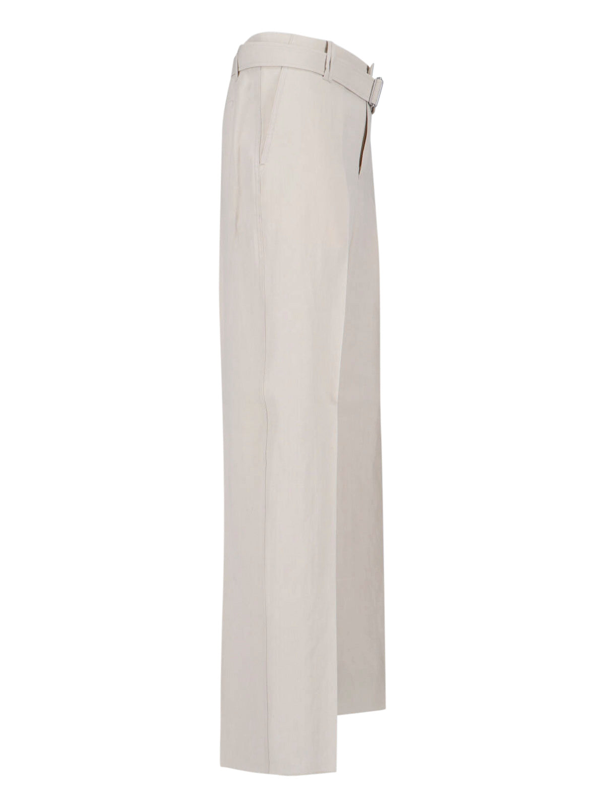High-Waisted Tailored Trousers With Adjustable Buckle Belt